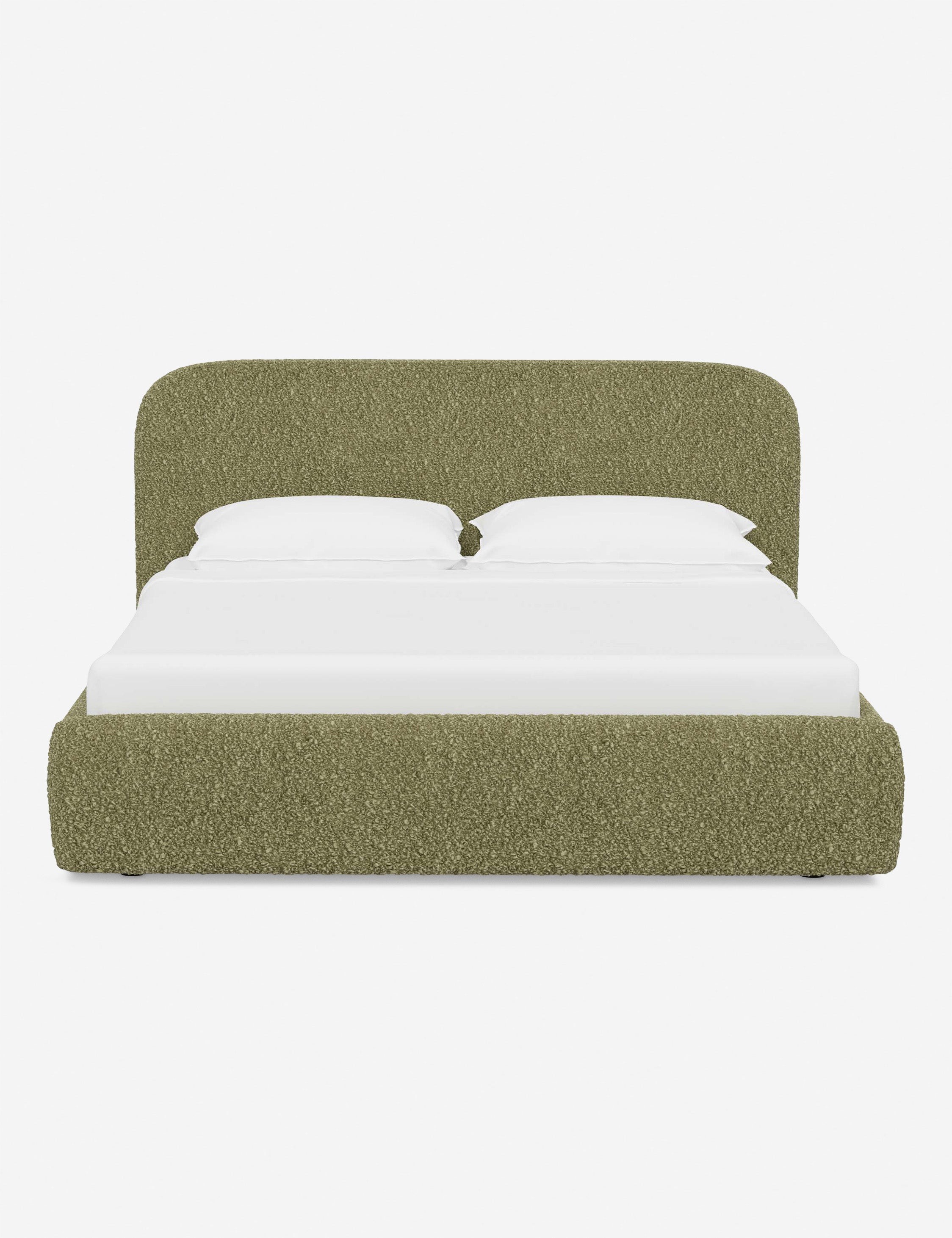 Bela Platform Bed | Upholstered, Low Rounded Headboard