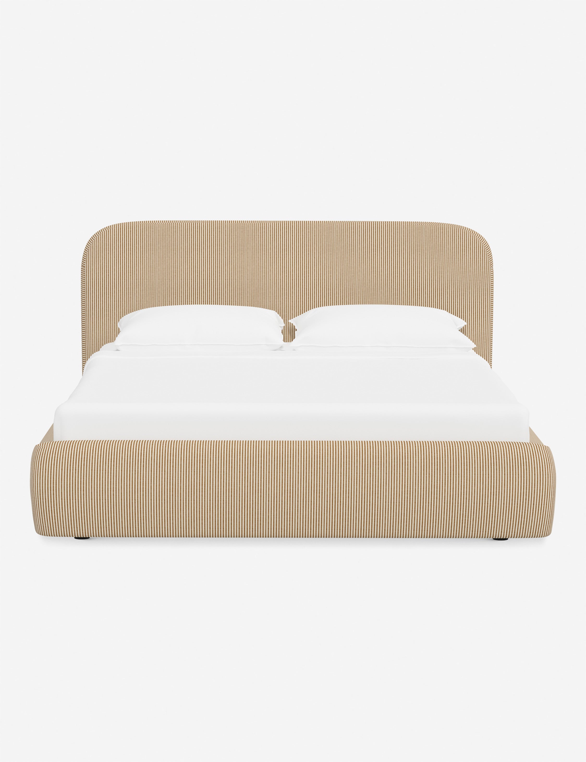 Bela Platform Bed | Upholstered, Low Rounded Headboard