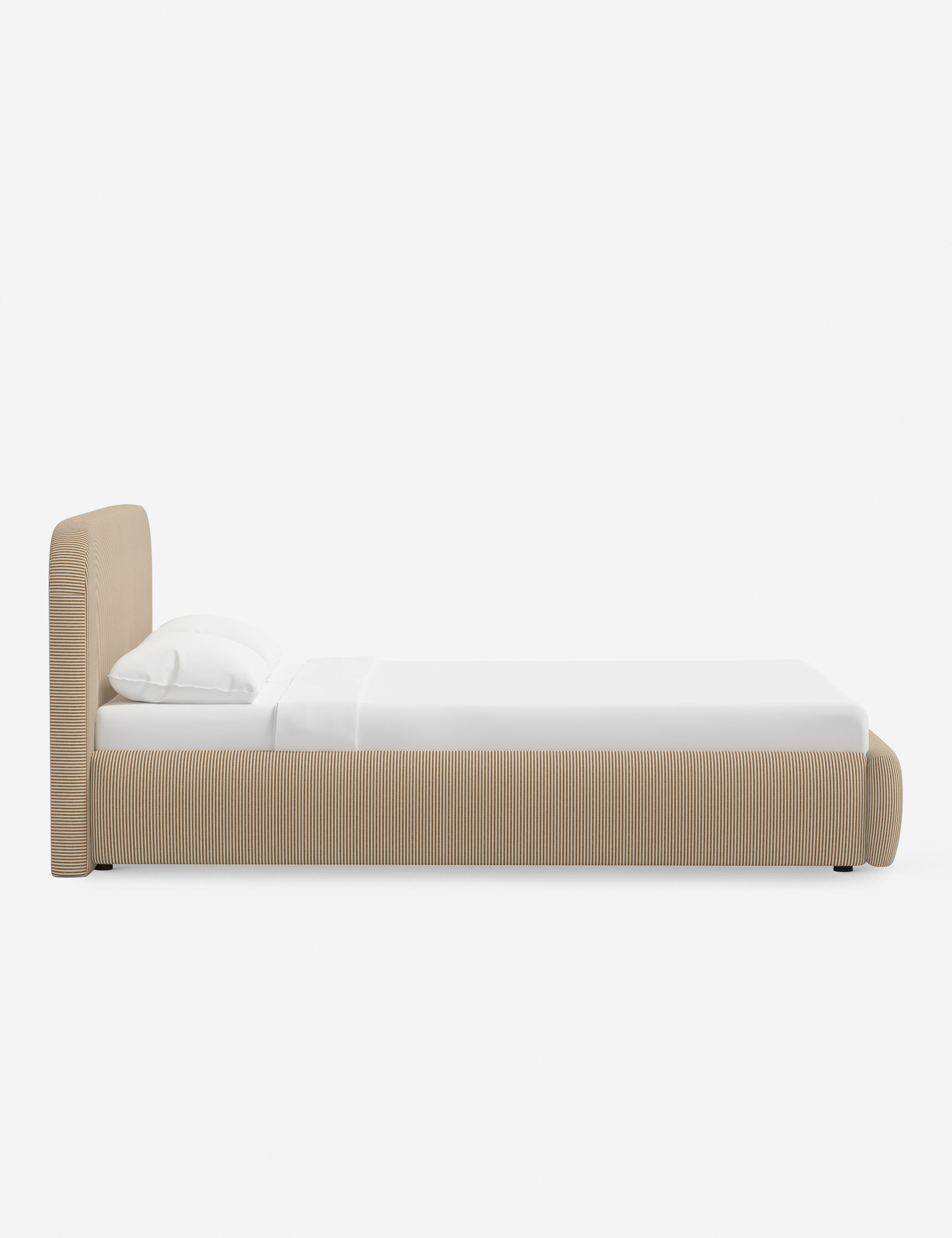 Bela Platform Bed | Upholstered, Low Rounded Headboard