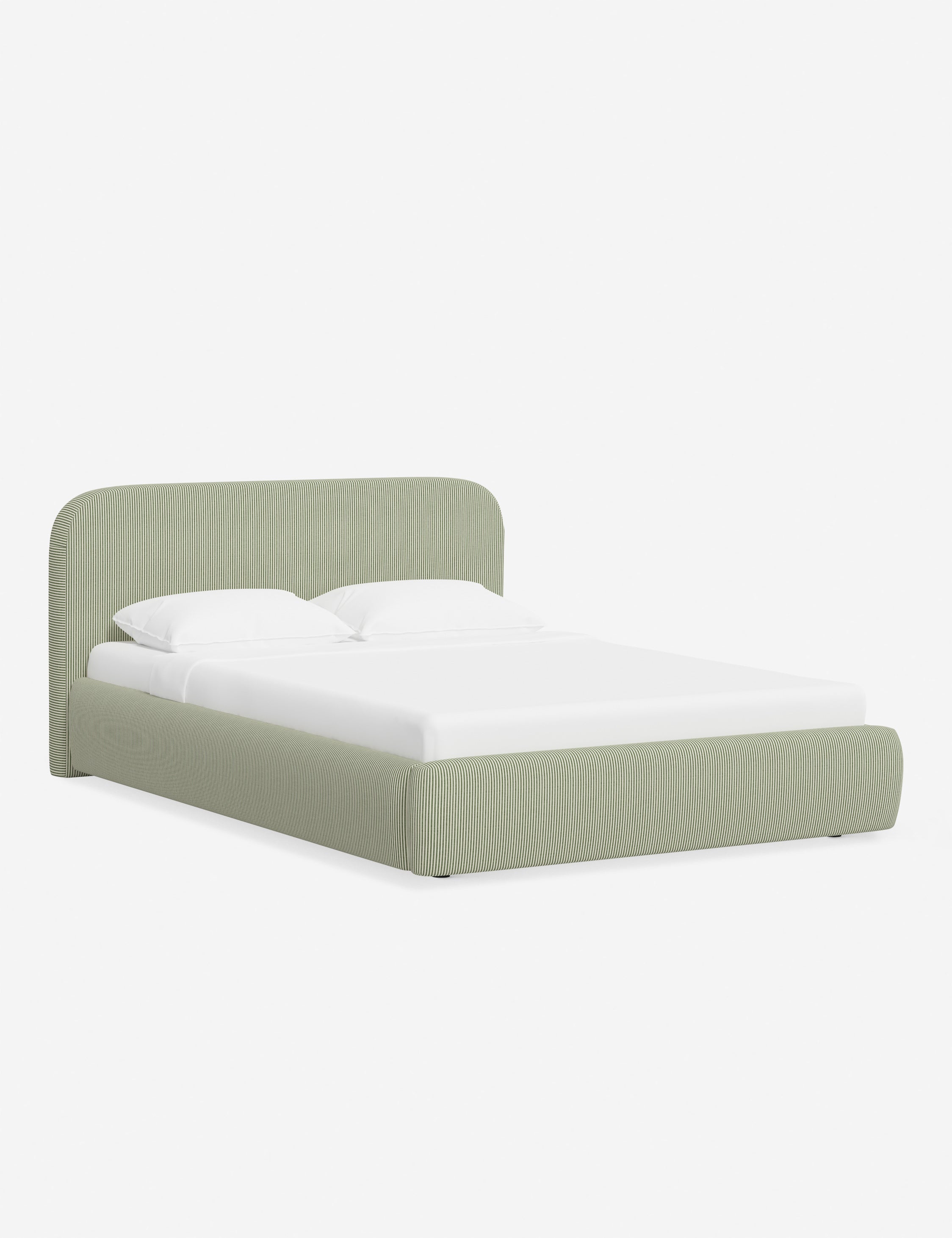 Bela Platform Bed | Upholstered, Low Rounded Headboard