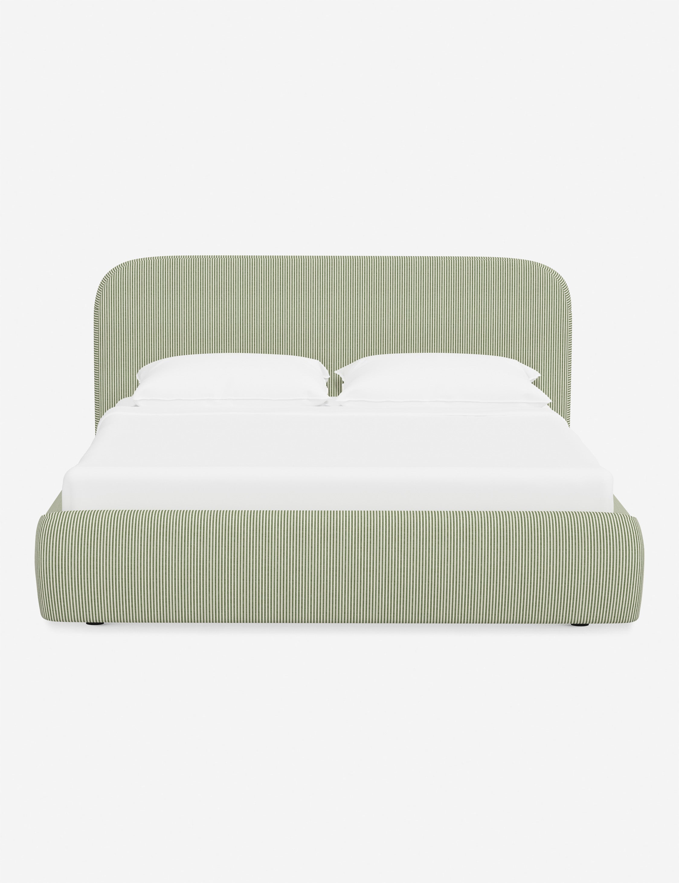 Bela Platform Bed | Upholstered, Low Rounded Headboard