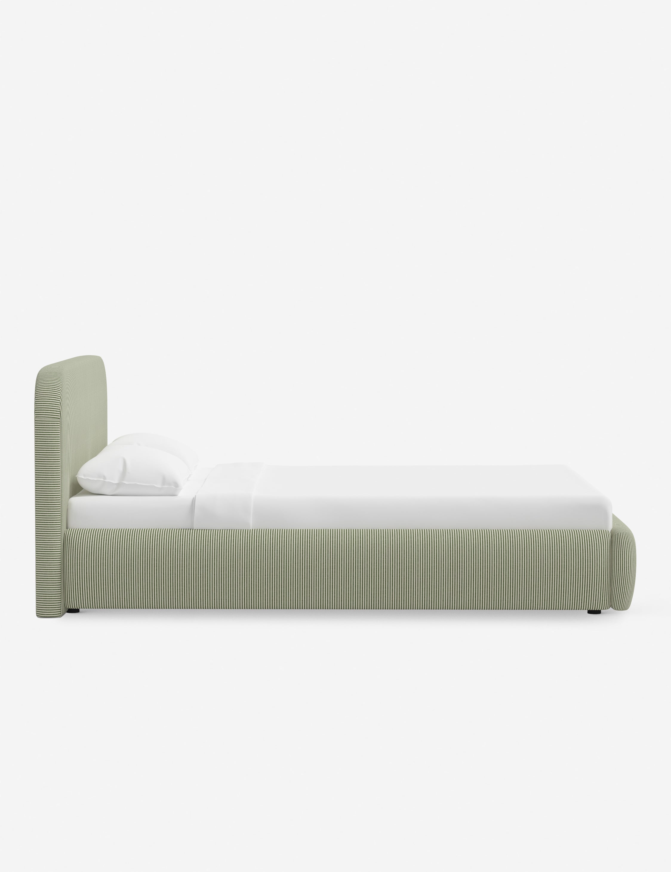 Bela Platform Bed | Upholstered, Low Rounded Headboard