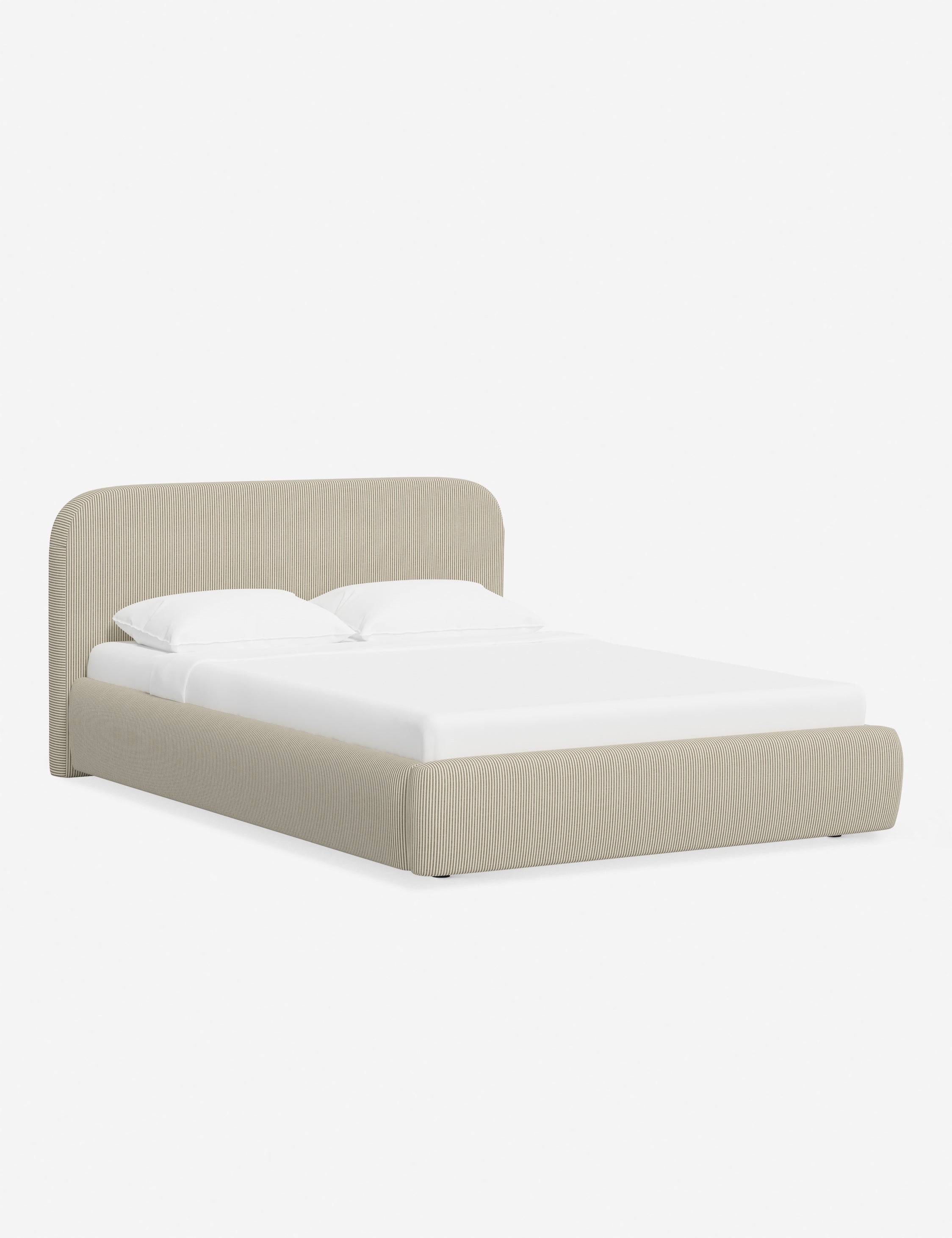 Bela Platform Bed | Upholstered, Low Rounded Headboard