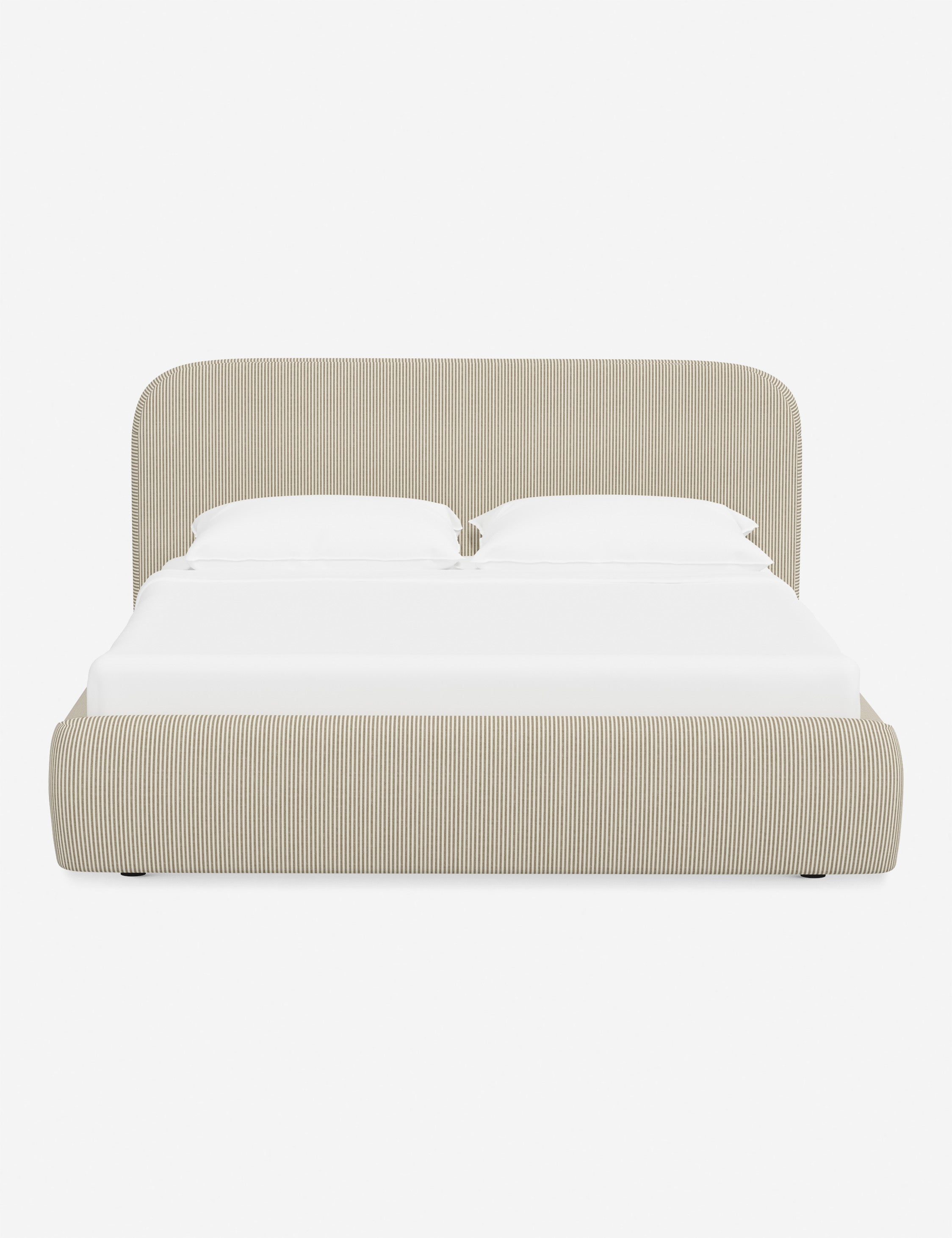 Bela Platform Bed | Upholstered, Low Rounded Headboard