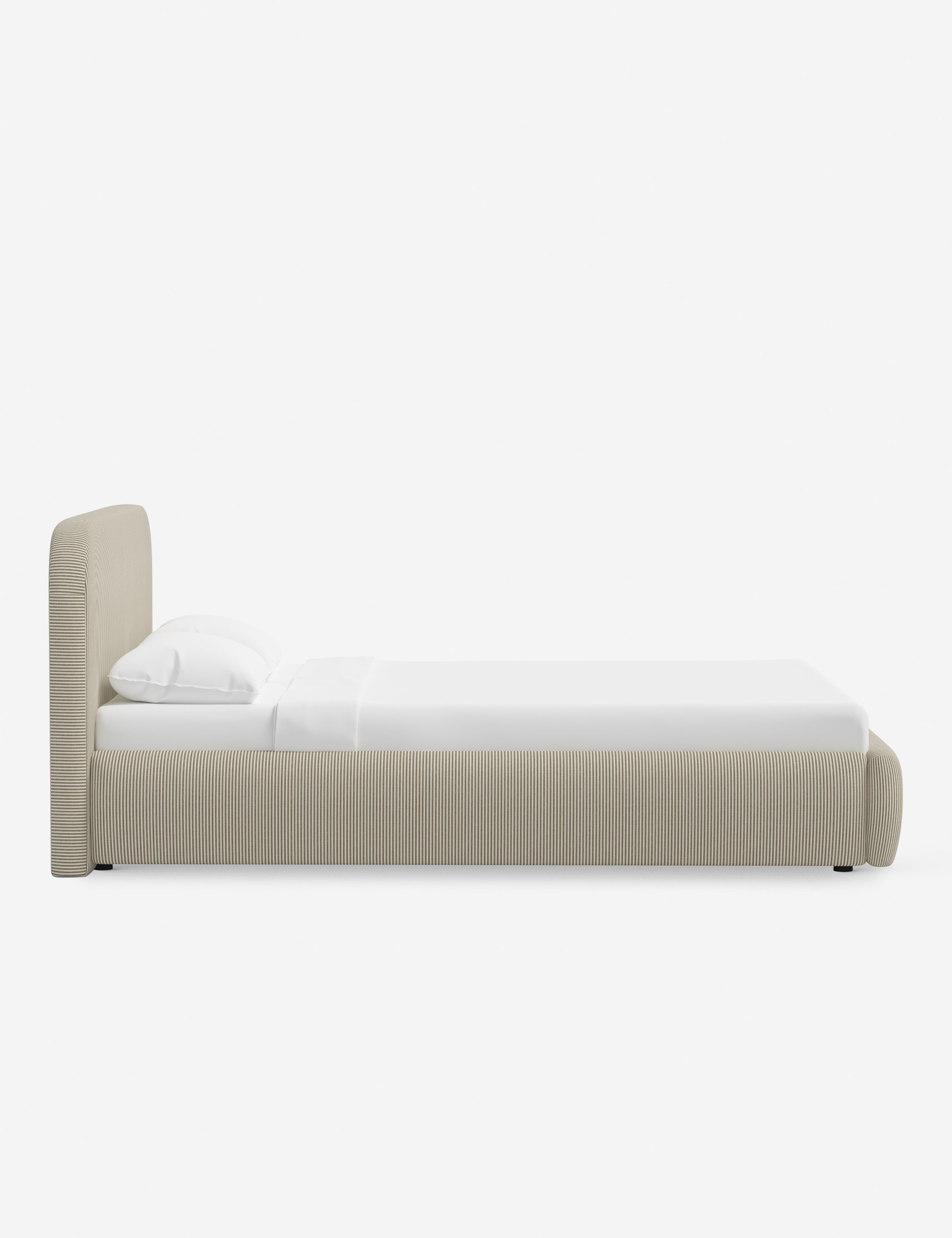 Bela Platform Bed | Upholstered, Low Rounded Headboard
