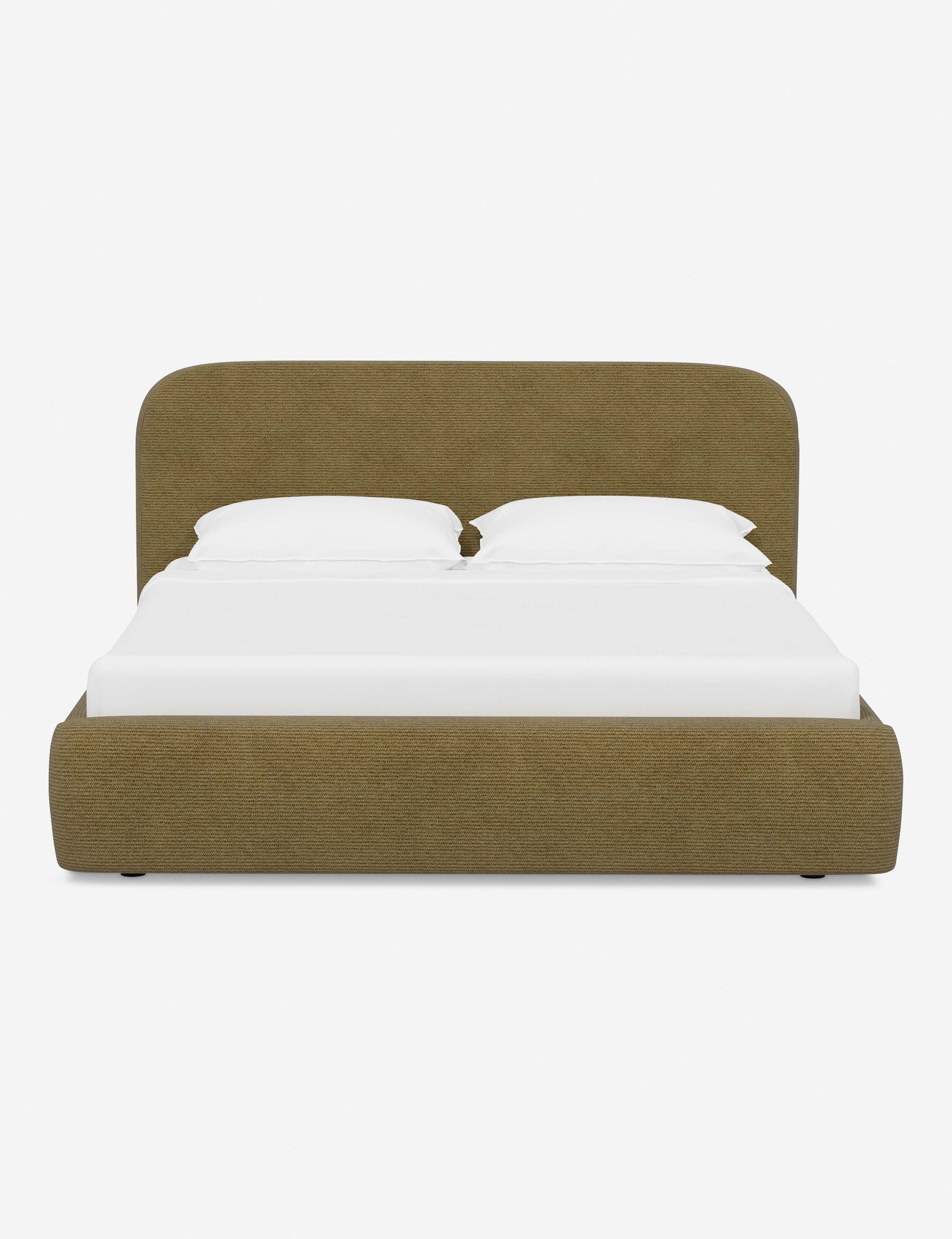 Bela Platform Bed | Upholstered, Low Rounded Headboard