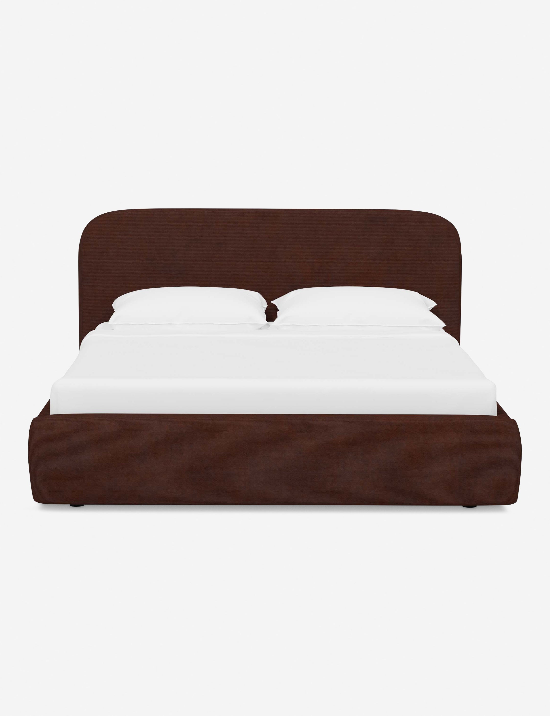 Bela Platform Bed | Upholstered, Low Rounded Headboard