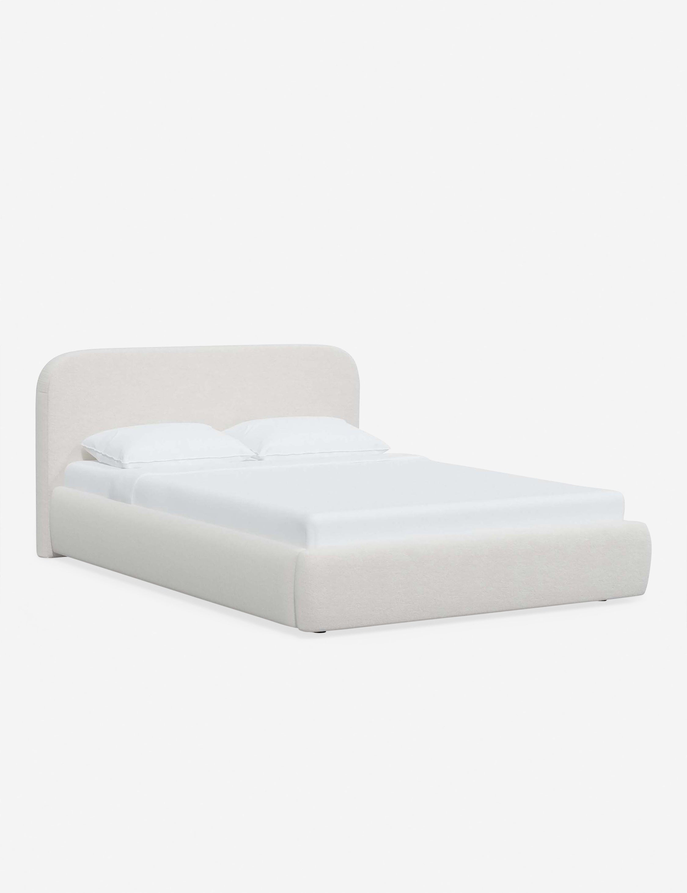 Bela Platform Bed | Upholstered, Low Rounded Headboard