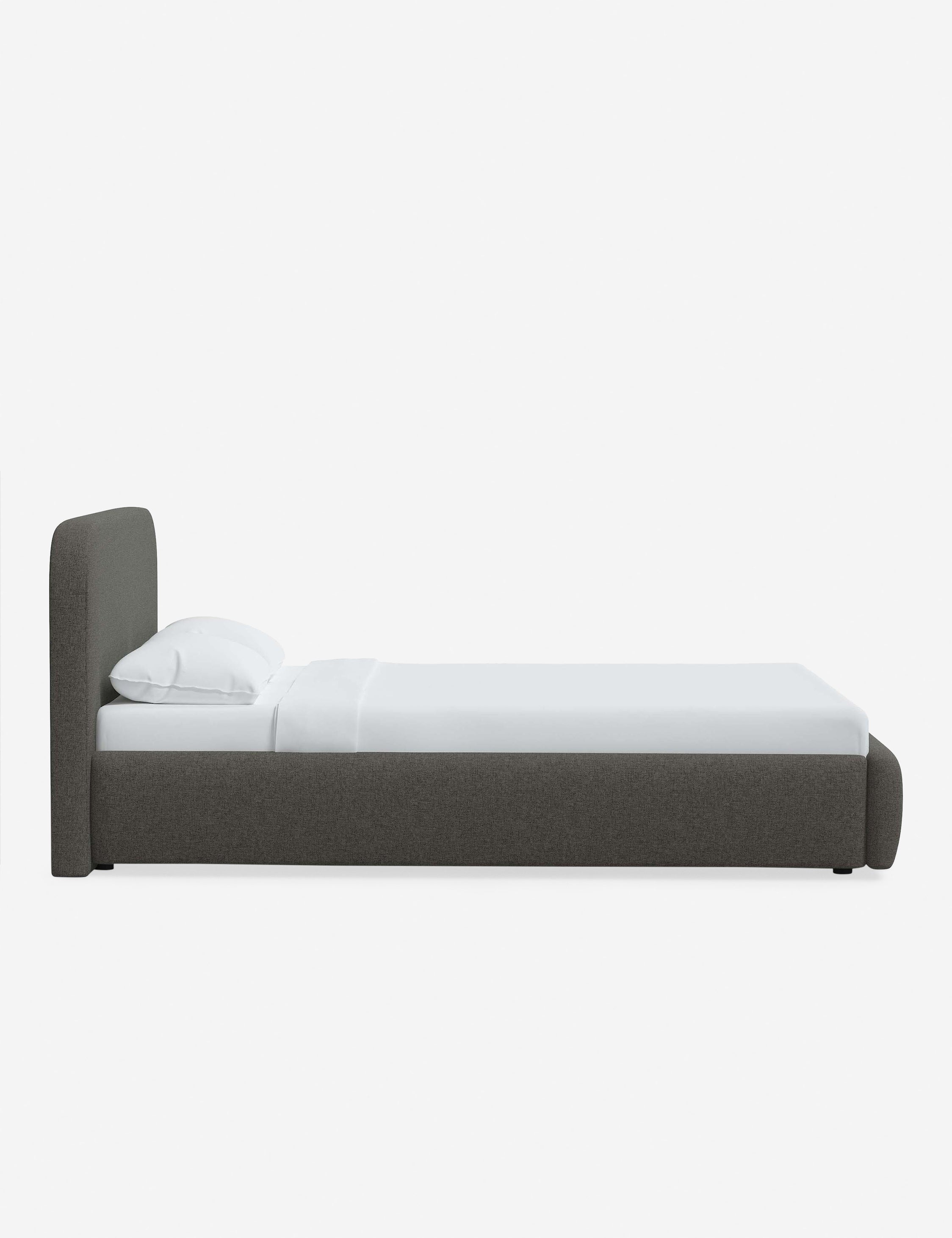 Bela Platform Bed | Upholstered, Low Rounded Headboard