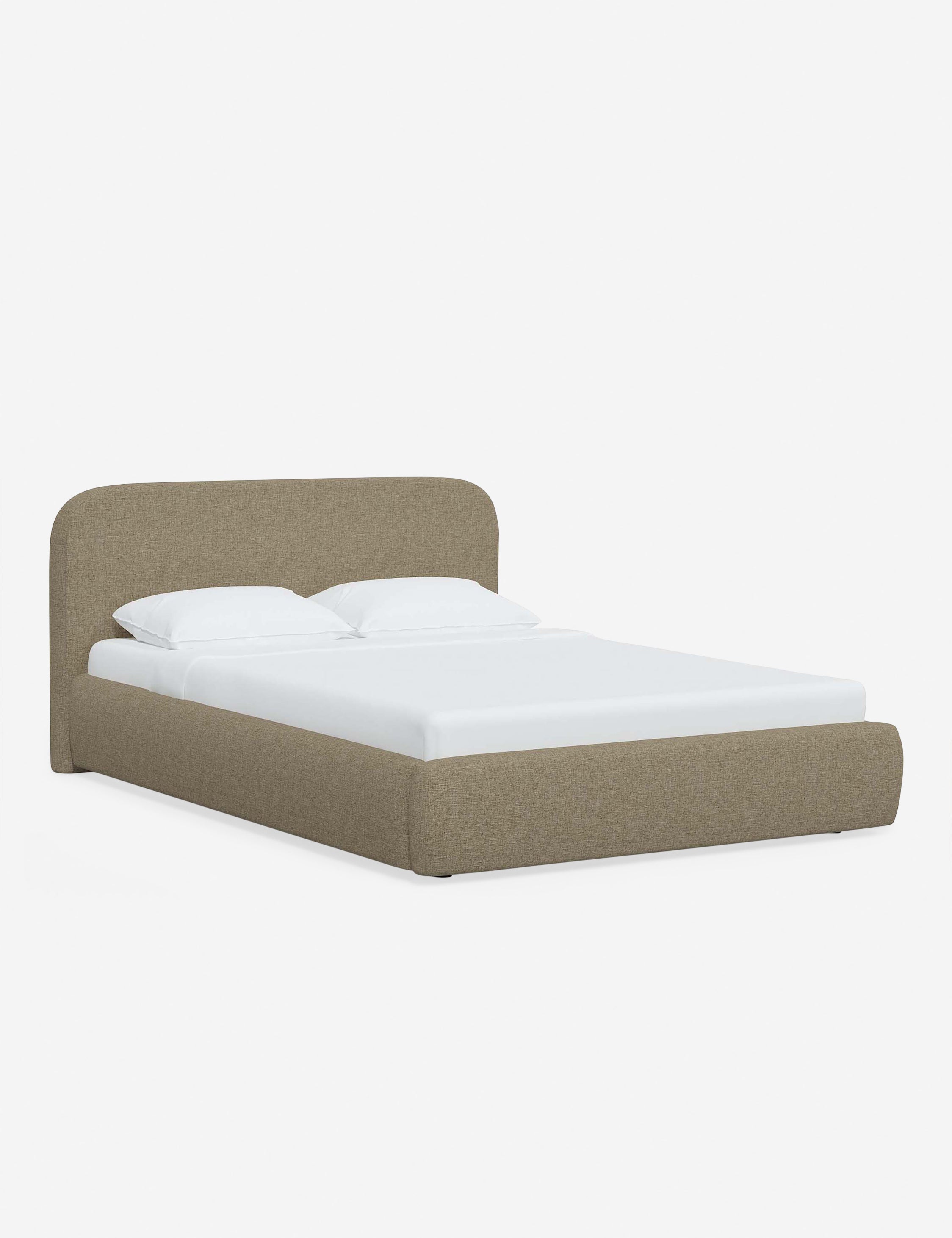 Bela Platform Bed | Upholstered, Low Rounded Headboard