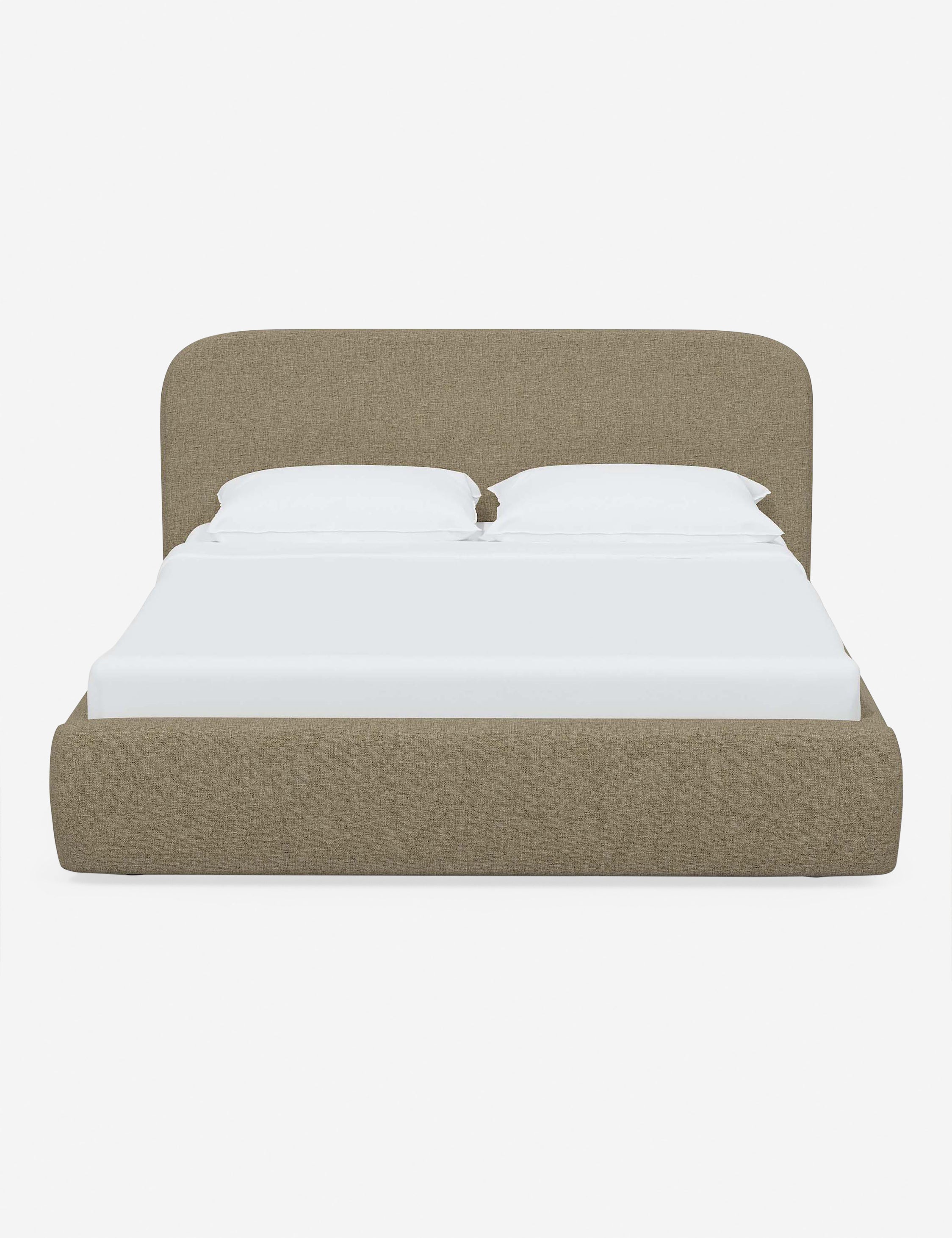 Bela Platform Bed | Upholstered, Low Rounded Headboard