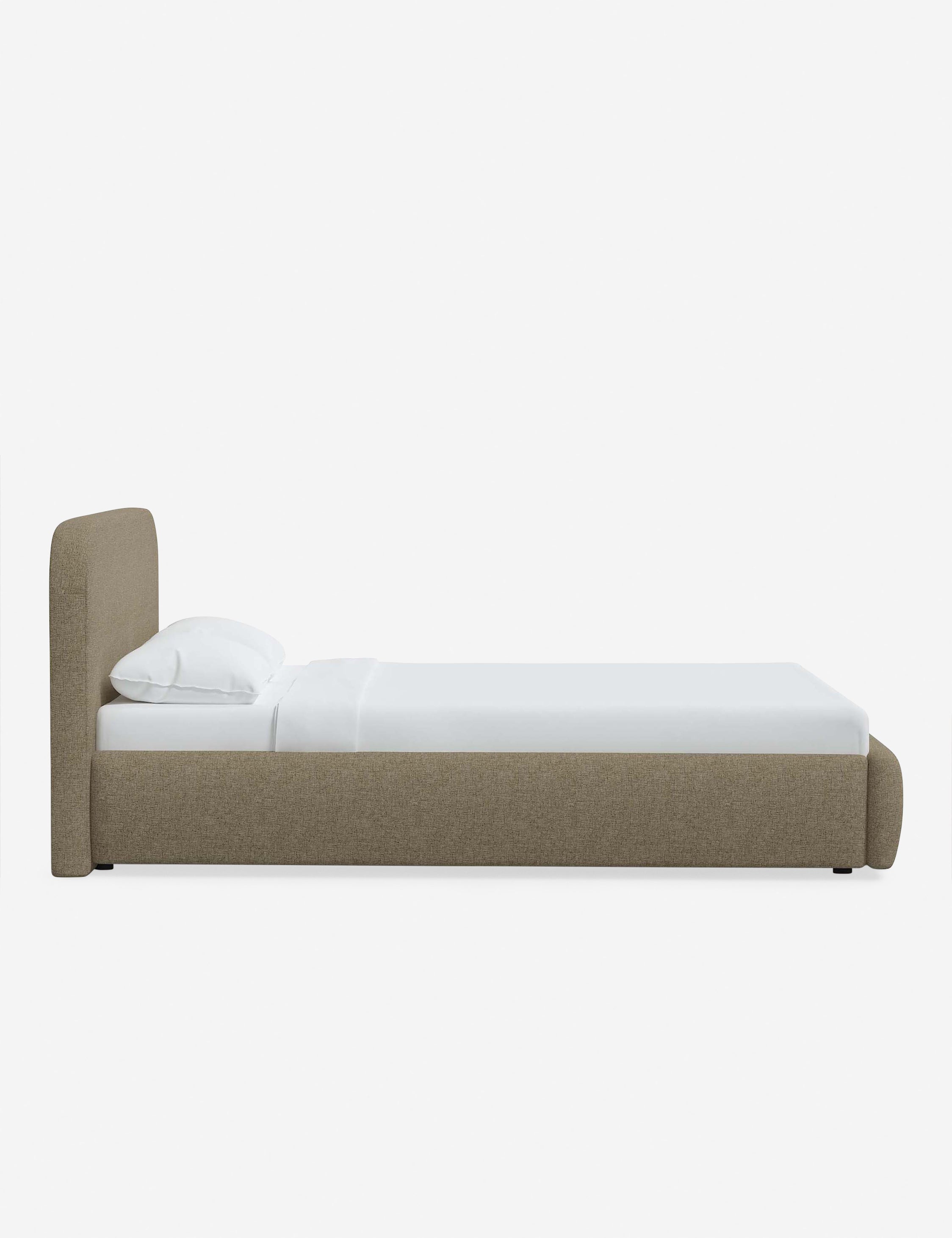 Bela Platform Bed | Upholstered, Low Rounded Headboard