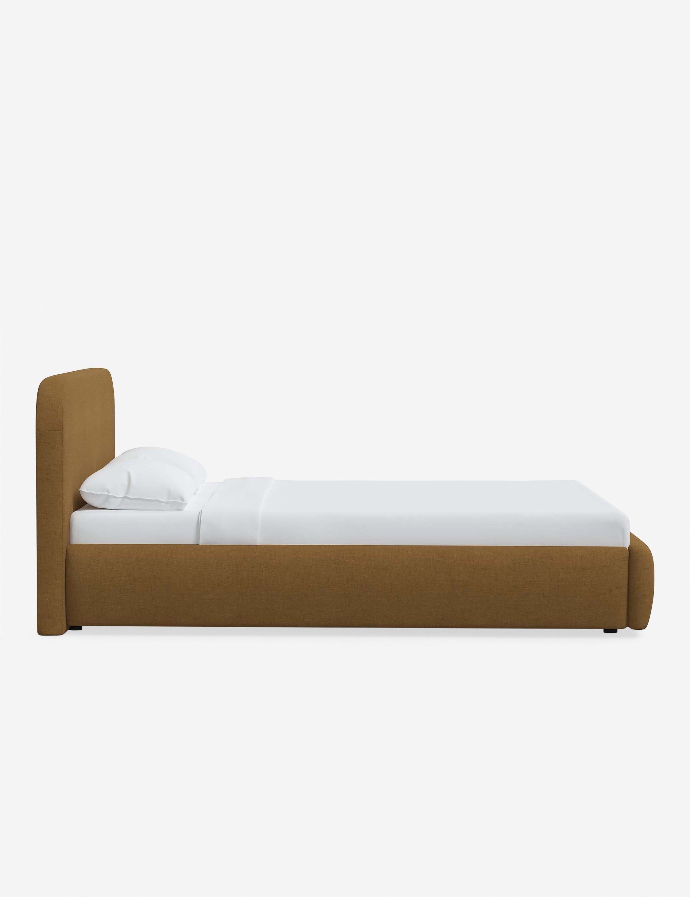 Bela Platform Bed | Upholstered, Low Rounded Headboard