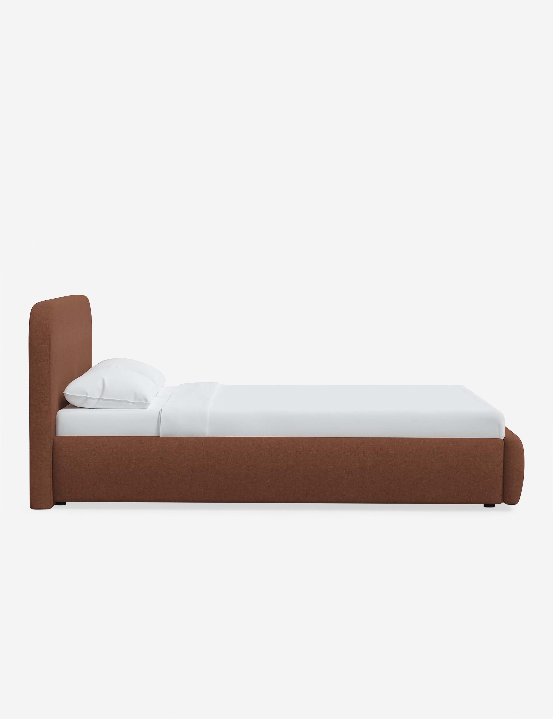 Bela Platform Bed | Upholstered, Low Rounded Headboard