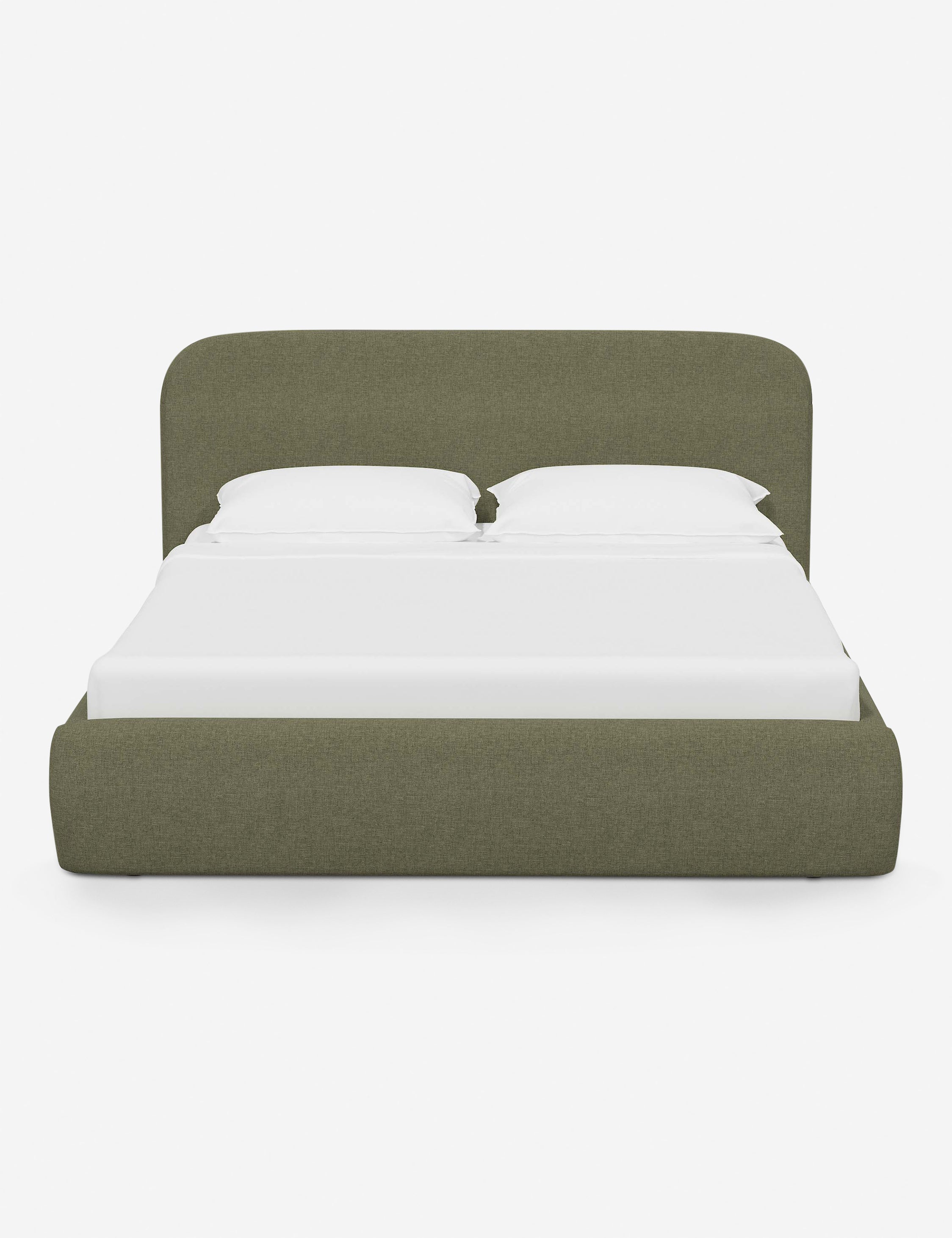 Bela Platform Bed | Upholstered, Low Rounded Headboard