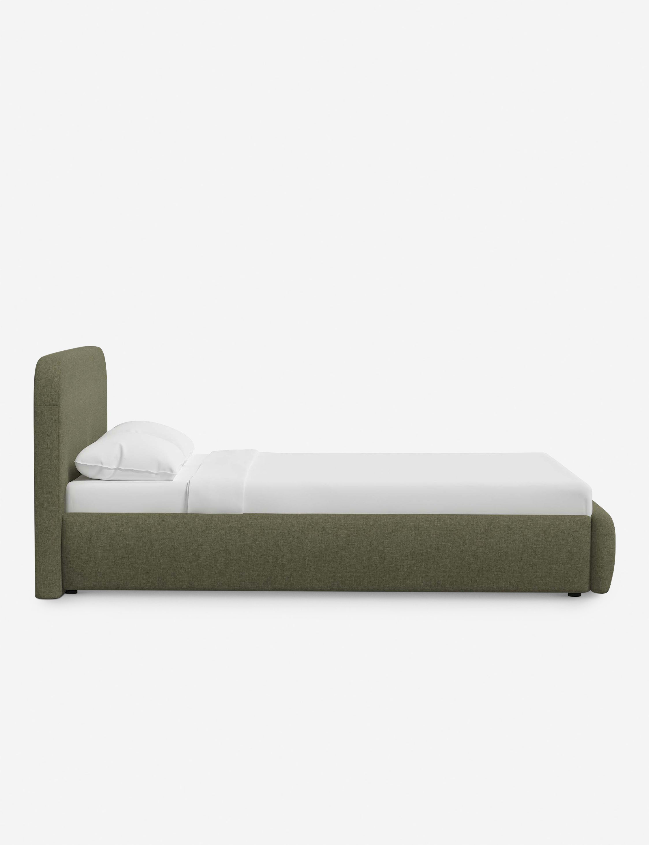 Bela Platform Bed | Upholstered, Low Rounded Headboard