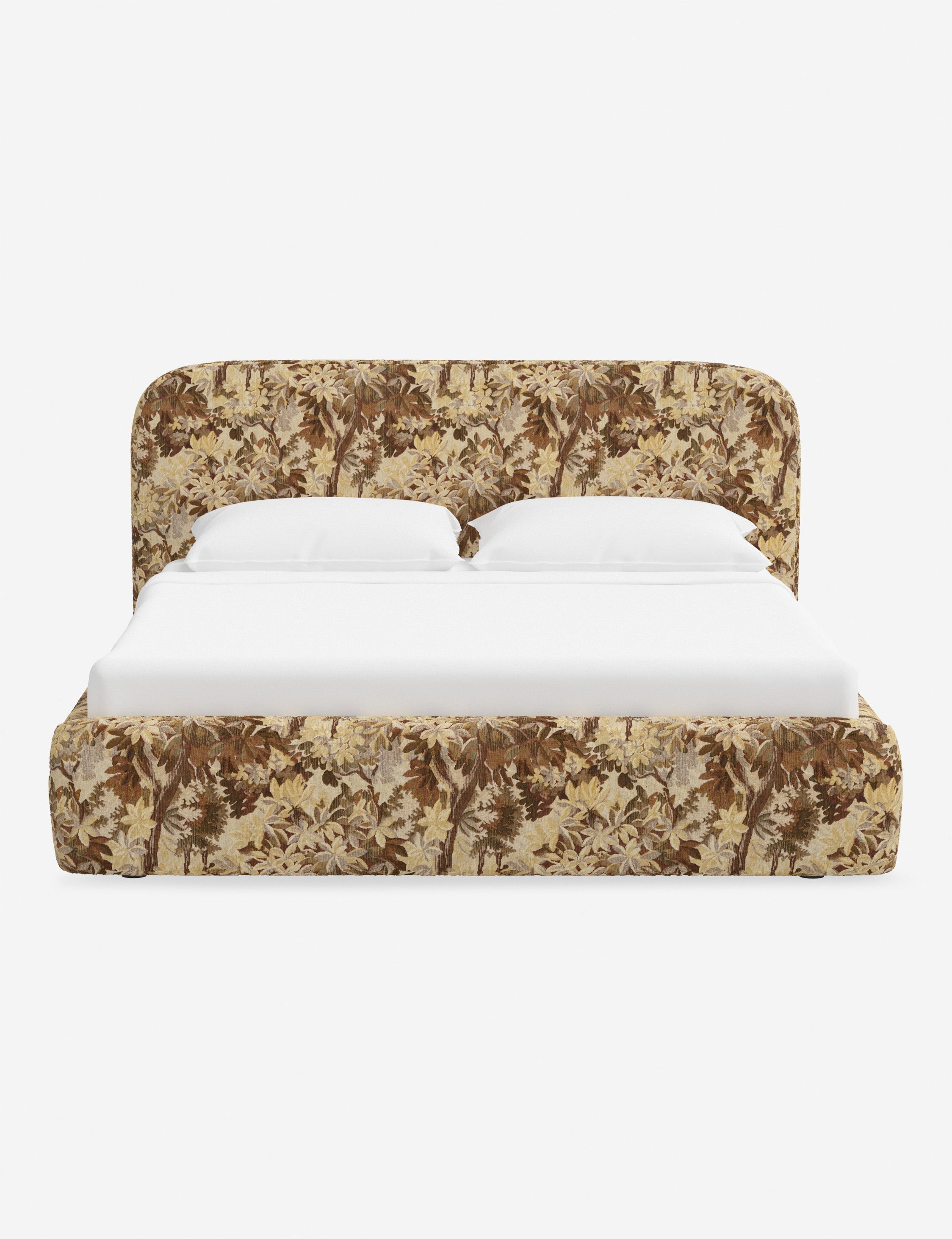 Bela Platform Bed | Upholstered, Low Rounded Headboard