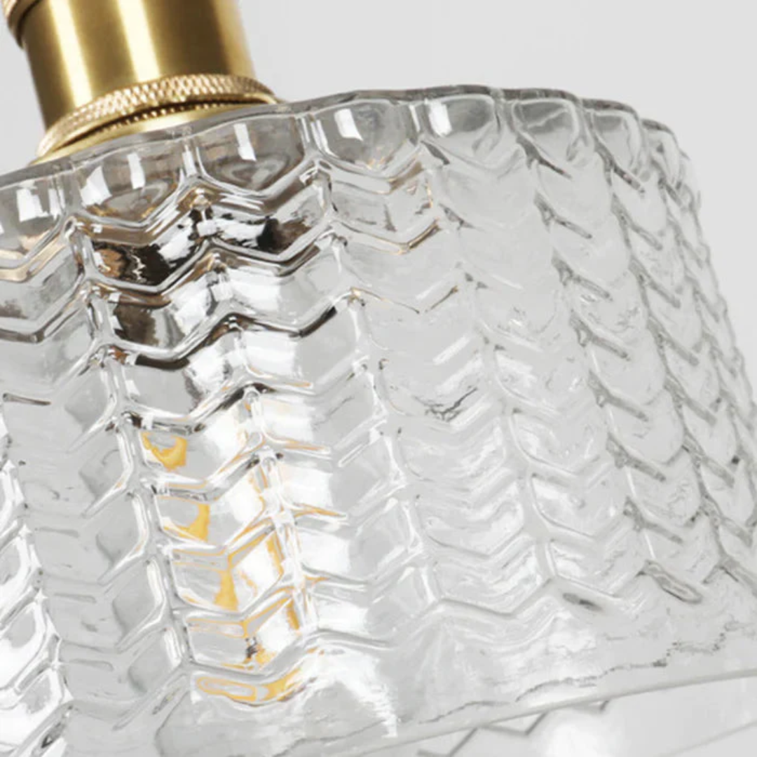 Gryo Glass Pendant Light | Ribbed Green Shade, E27 Fitting