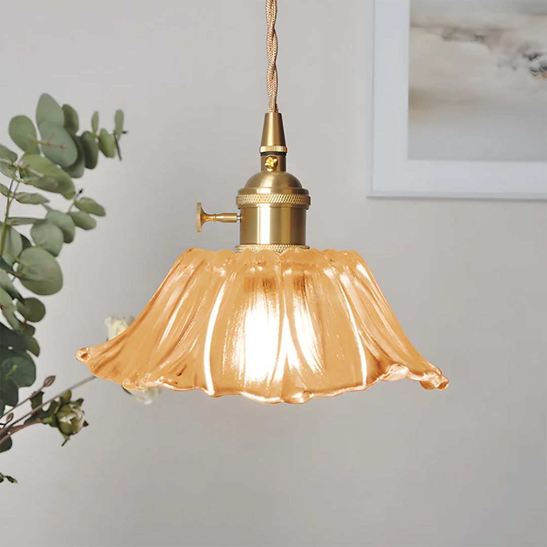 Bela Glass Pendant Light | Flower Shape, Adjustable Length 150 cm