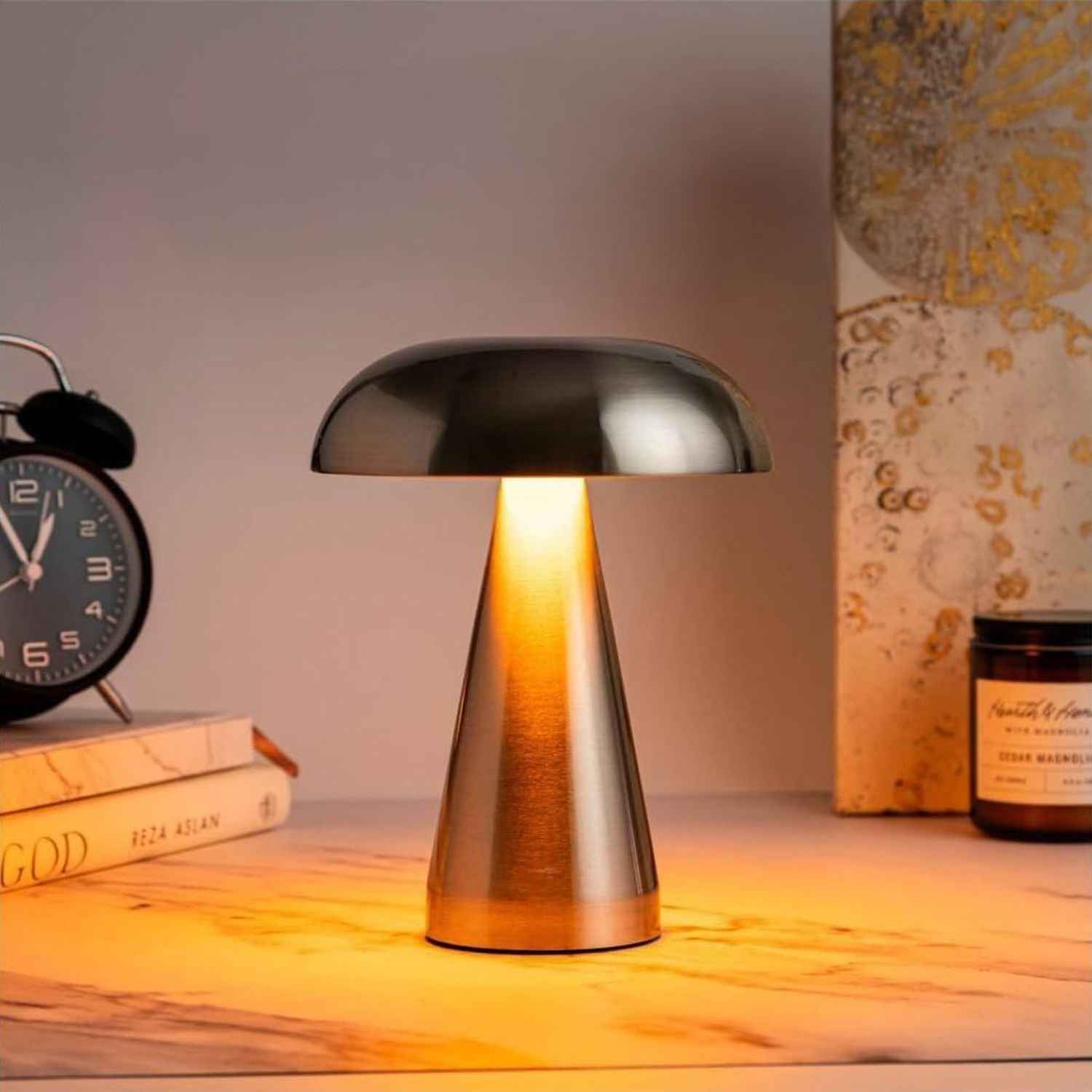 Aurora – Rose Gold Modern Rechargeable LED Table Lamp - Cendre Home