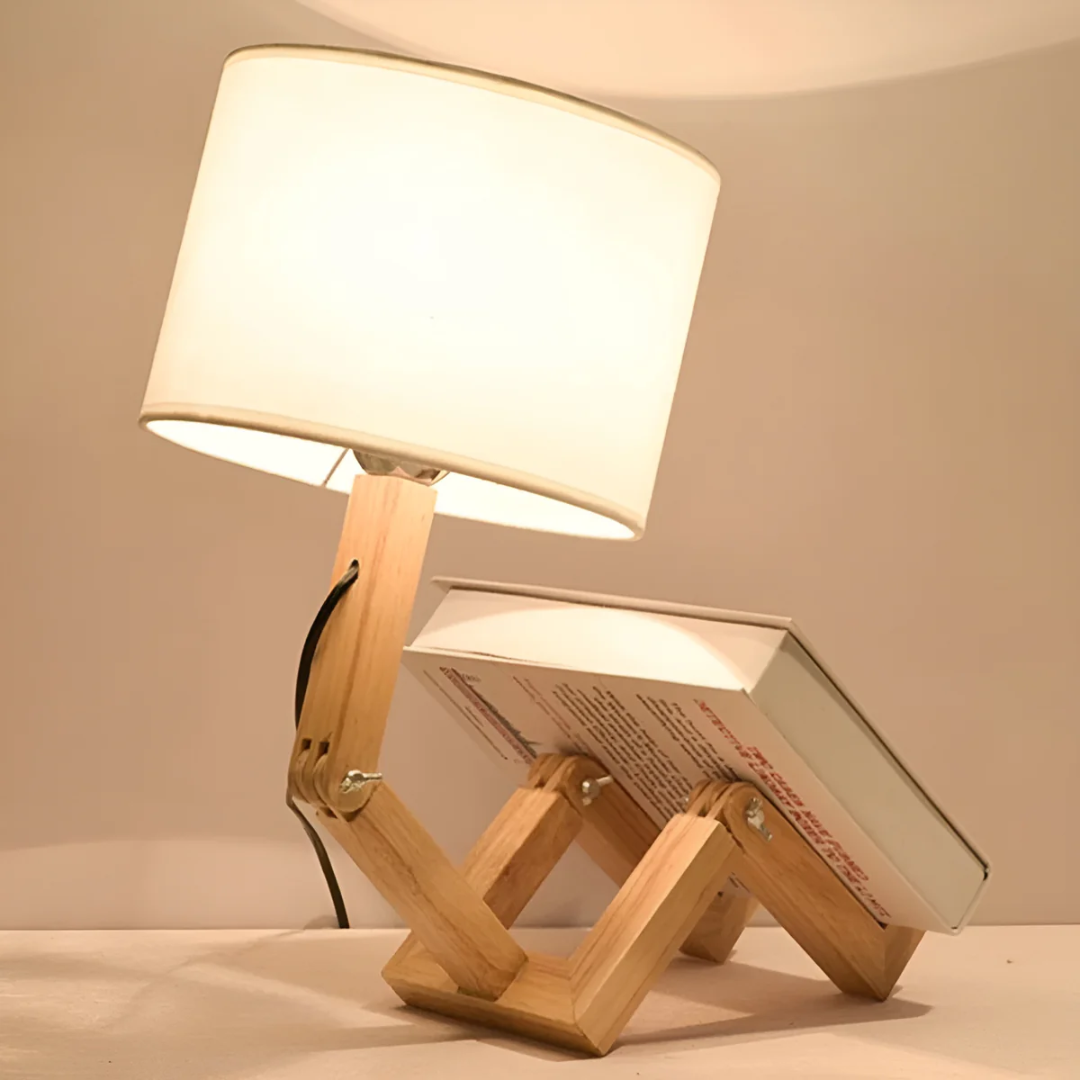 Rilo Table Lamp | Adjustable Wooden Design, Soft Warm Glow