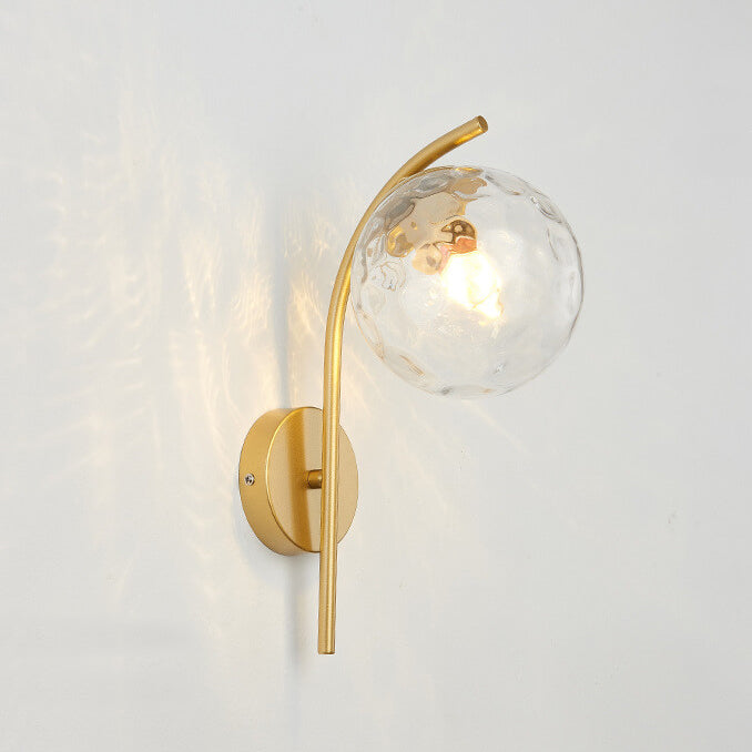 Nordic Arc Glass Globe Single-Light Wall Sconce