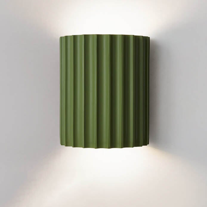 Striped Half Cylinder Macaron Resin Wall Sconce Lamp with 1 Light