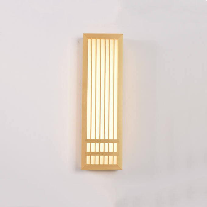Contemporary Minimalist Solid Wood and Acrylic Rectangular LED Wall Sconce for Living Room