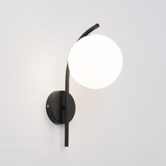 Nordic Arc Glass Globe Single-Light Wall Sconce