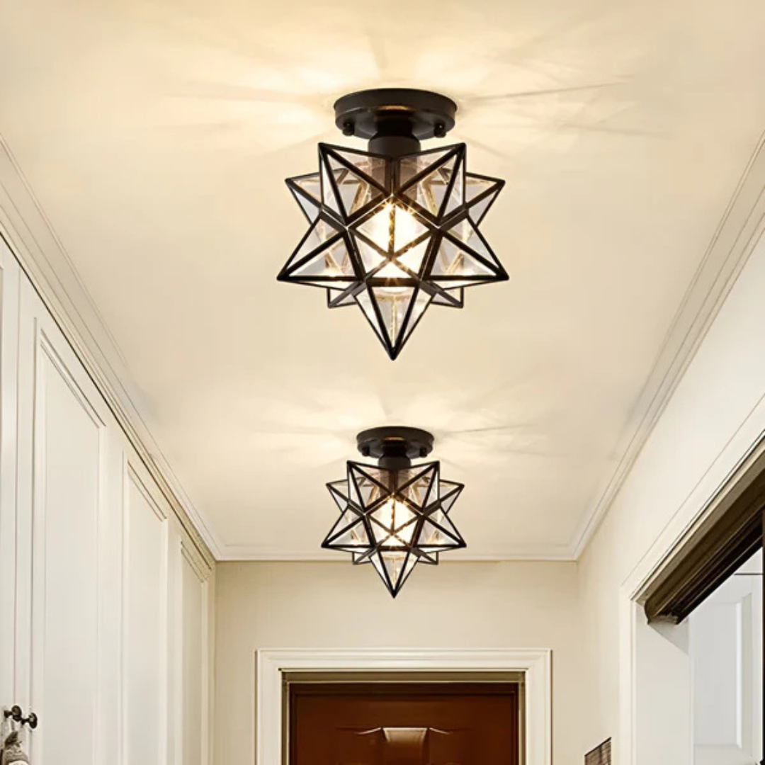 Xelio LED Ceiling Lamp | Geometric Star Design, Soft Ambient Glow