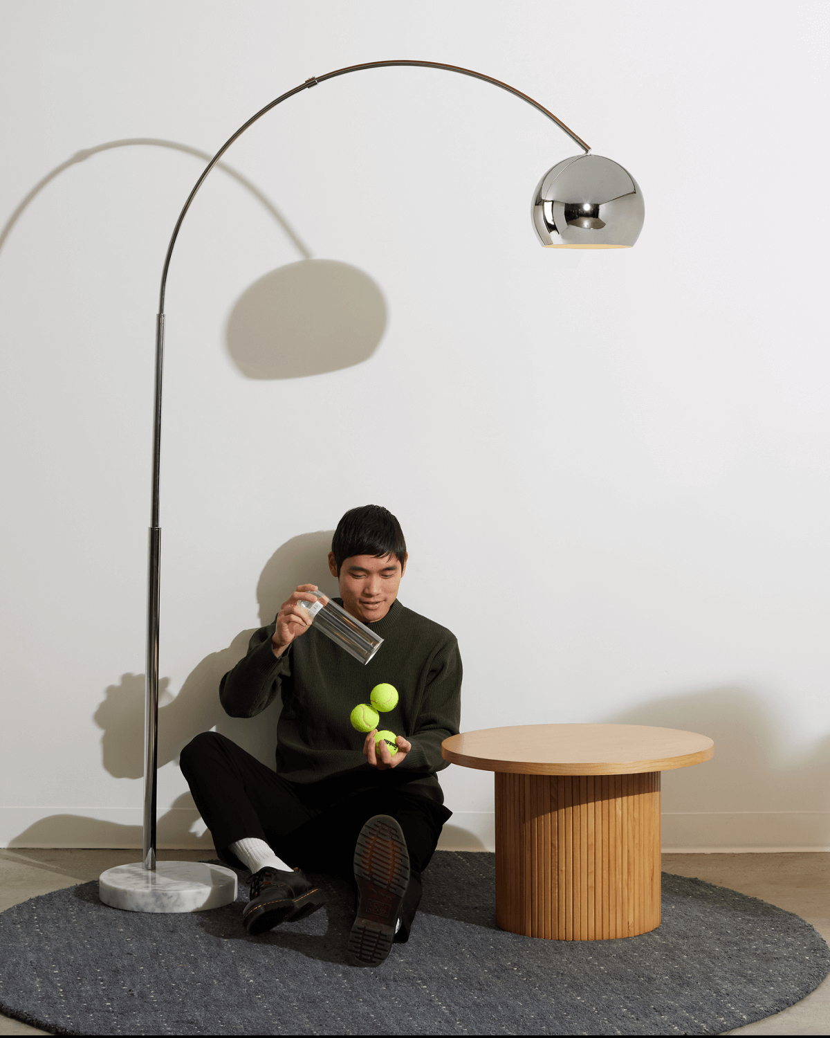 Oriana Arc Floor Lamp | LED with Marble Base