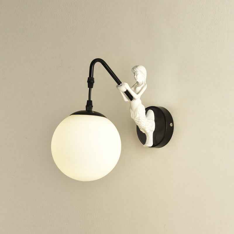 Rustic Vintage Mermaid 1-Light Wall Sconce Lamp