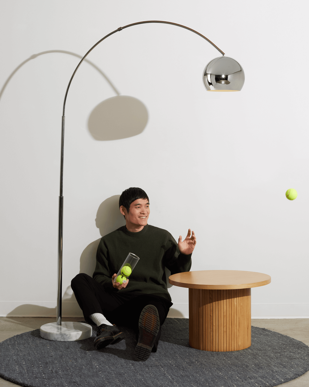 Oriana Arc Floor Lamp | LED with Marble Base