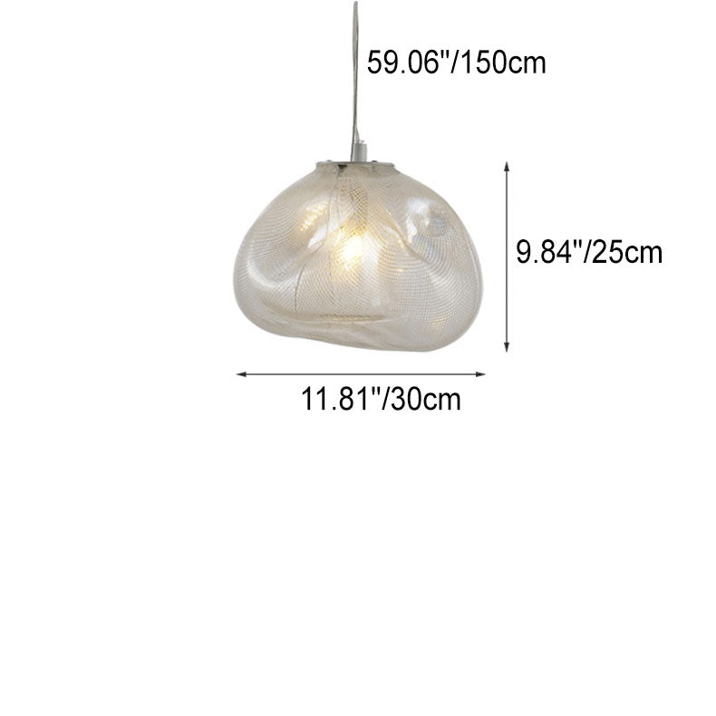 Contemporary Cloud-Shaped Glass 1-Light Pendant Suspension Light