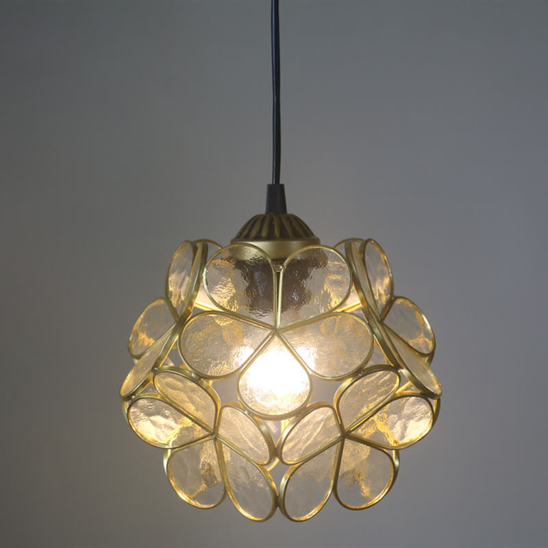 Retro Stained Glass Petal Single-Light Pendant Fixture