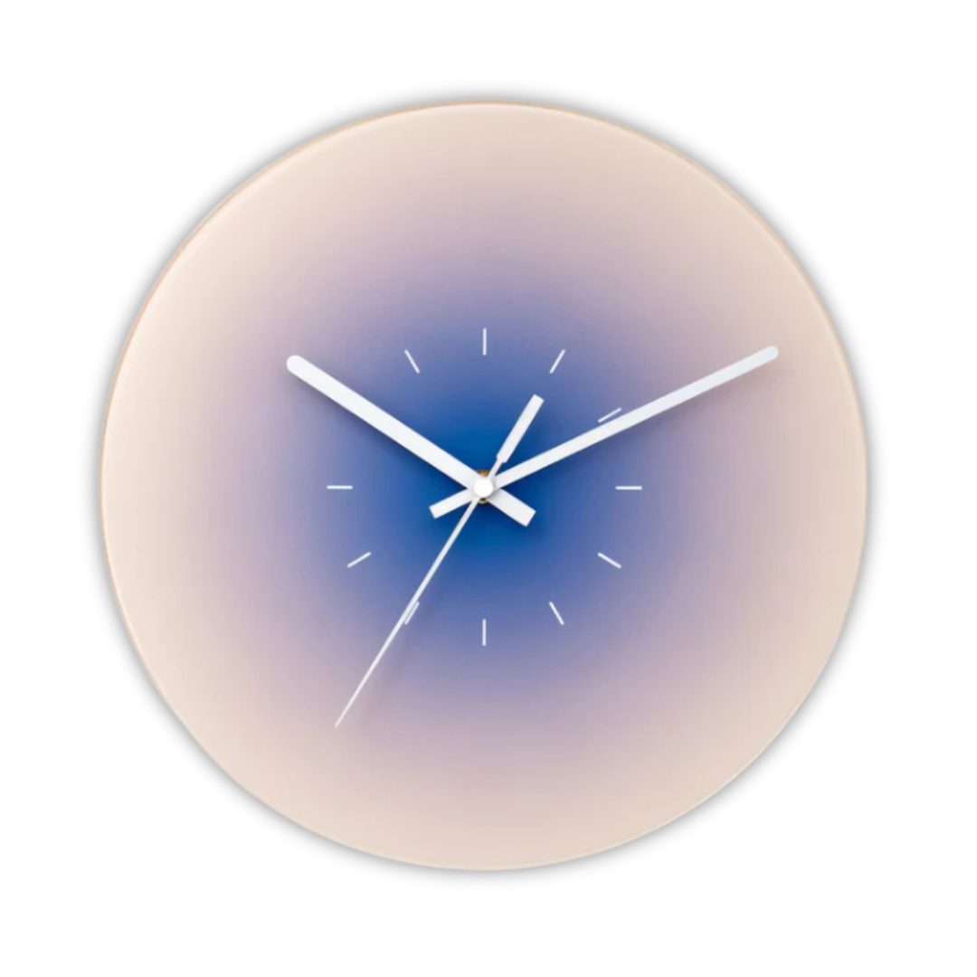 Bela Glass Wall Clock | Modern Gradient Design, Silent Quartz Movement