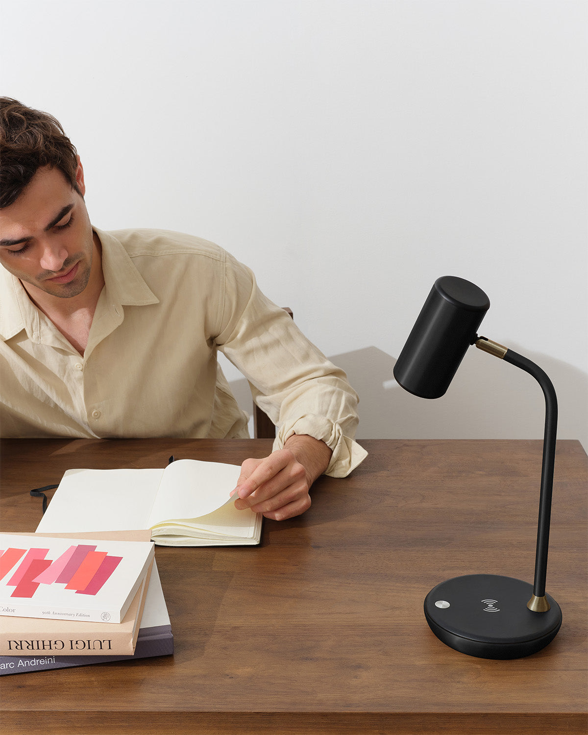 Ezra Desk Lamp | LED Light, Wireless Charging