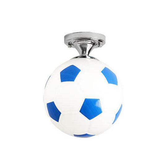 Artistic Basketball and Soccer 1-Light Semi-Flush Mount Ceiling Fixture