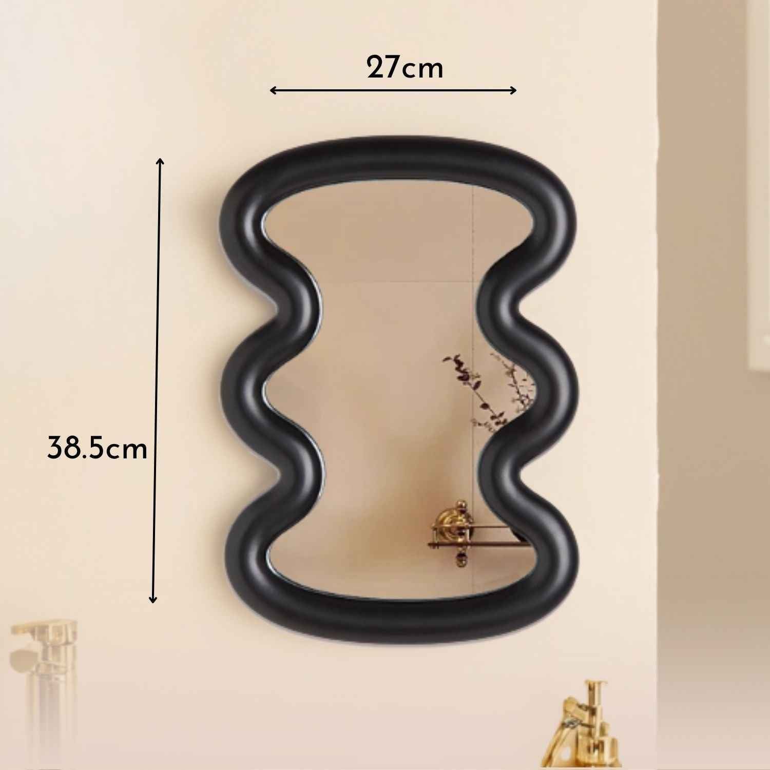 Bela Vanity Mirror | Modern Wave Design, Sturdy Wooden Frame