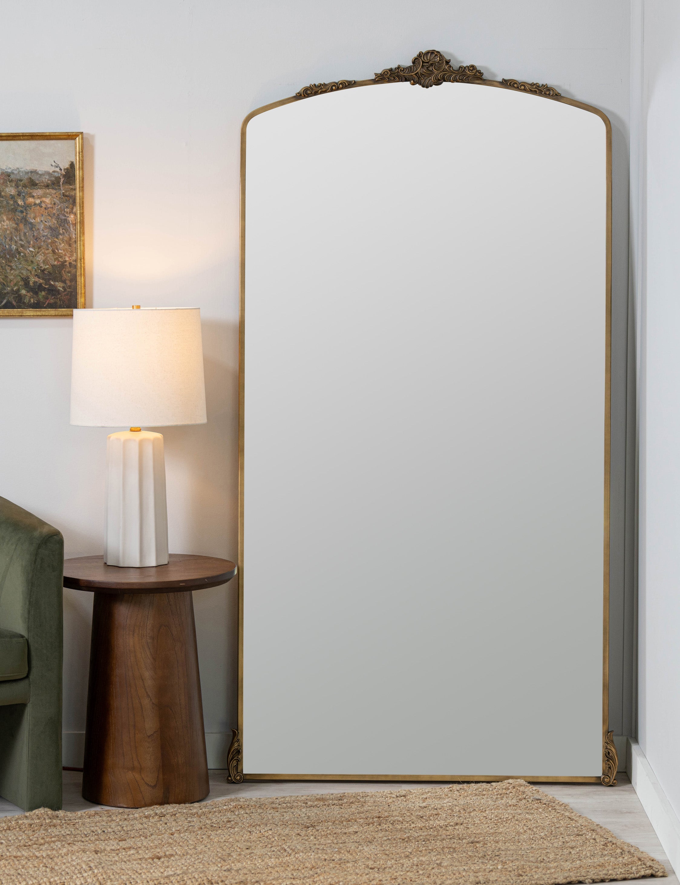 Caden Full Length Mirror | Ornate Arched Frame, Traditional Design
