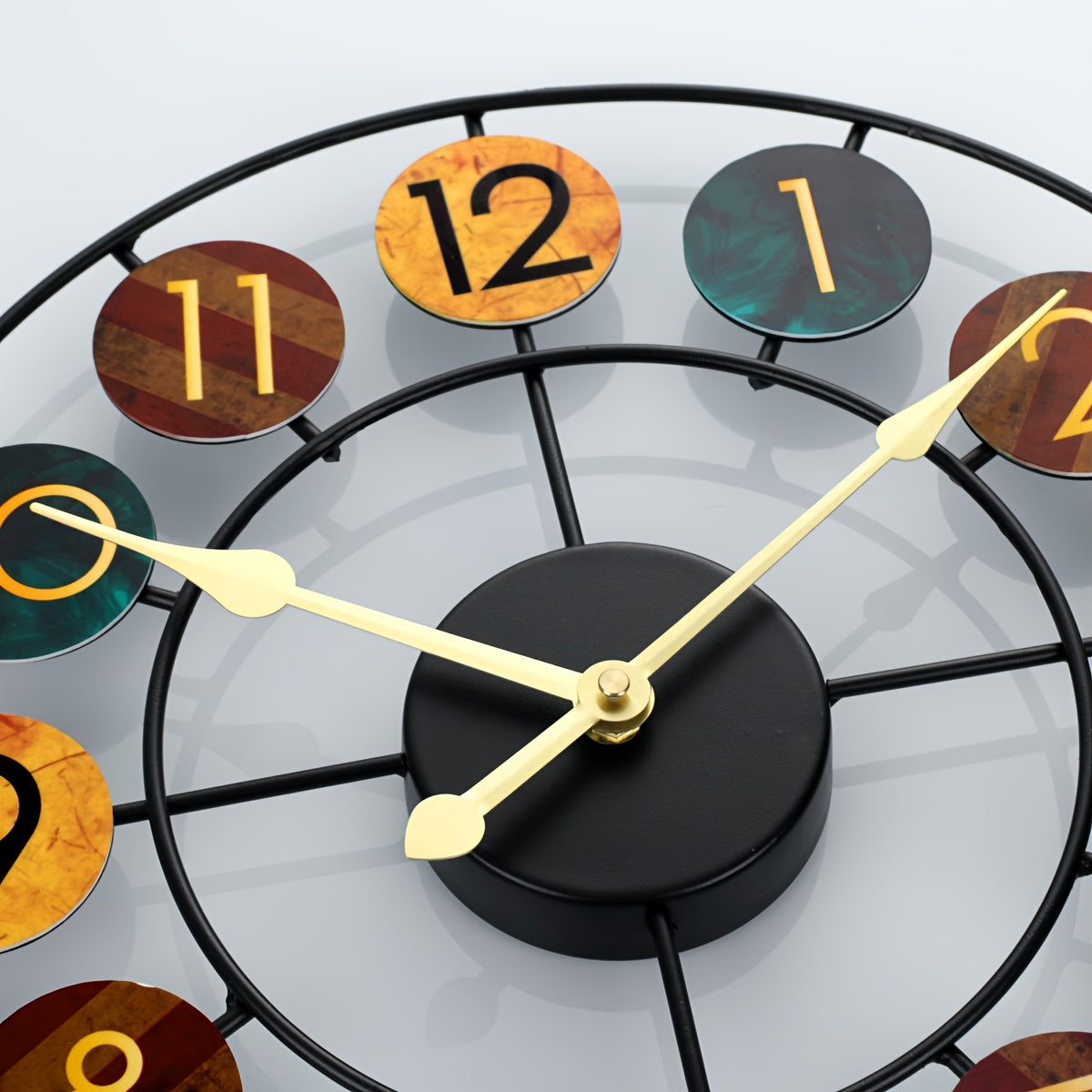 Bello Wall Clock | Retro Iron Design, Silent Quartz Movement