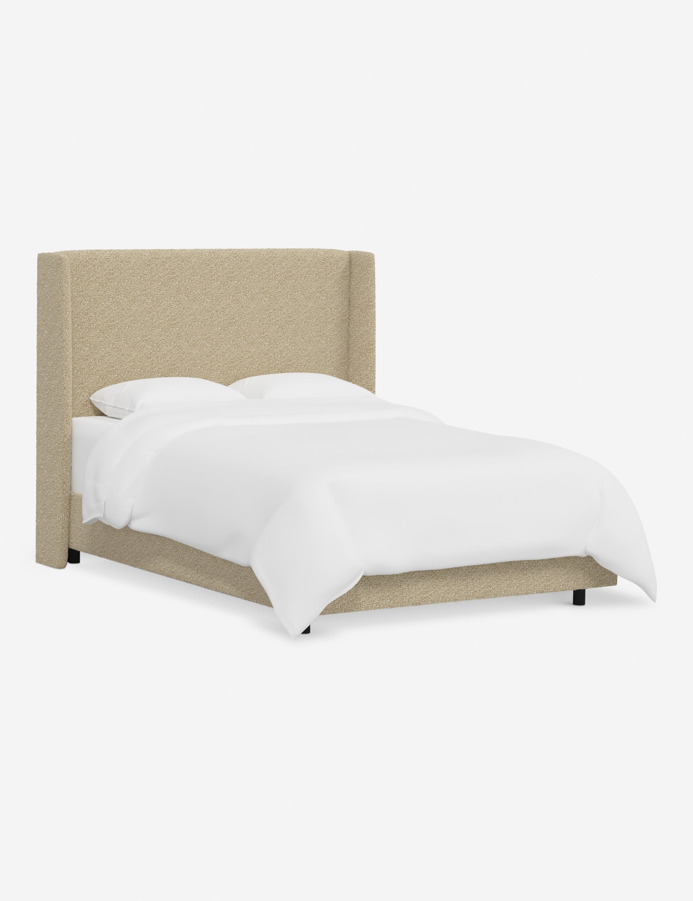 Adara Upholstered Bed | Winged Headboard, Crisp Sophistication