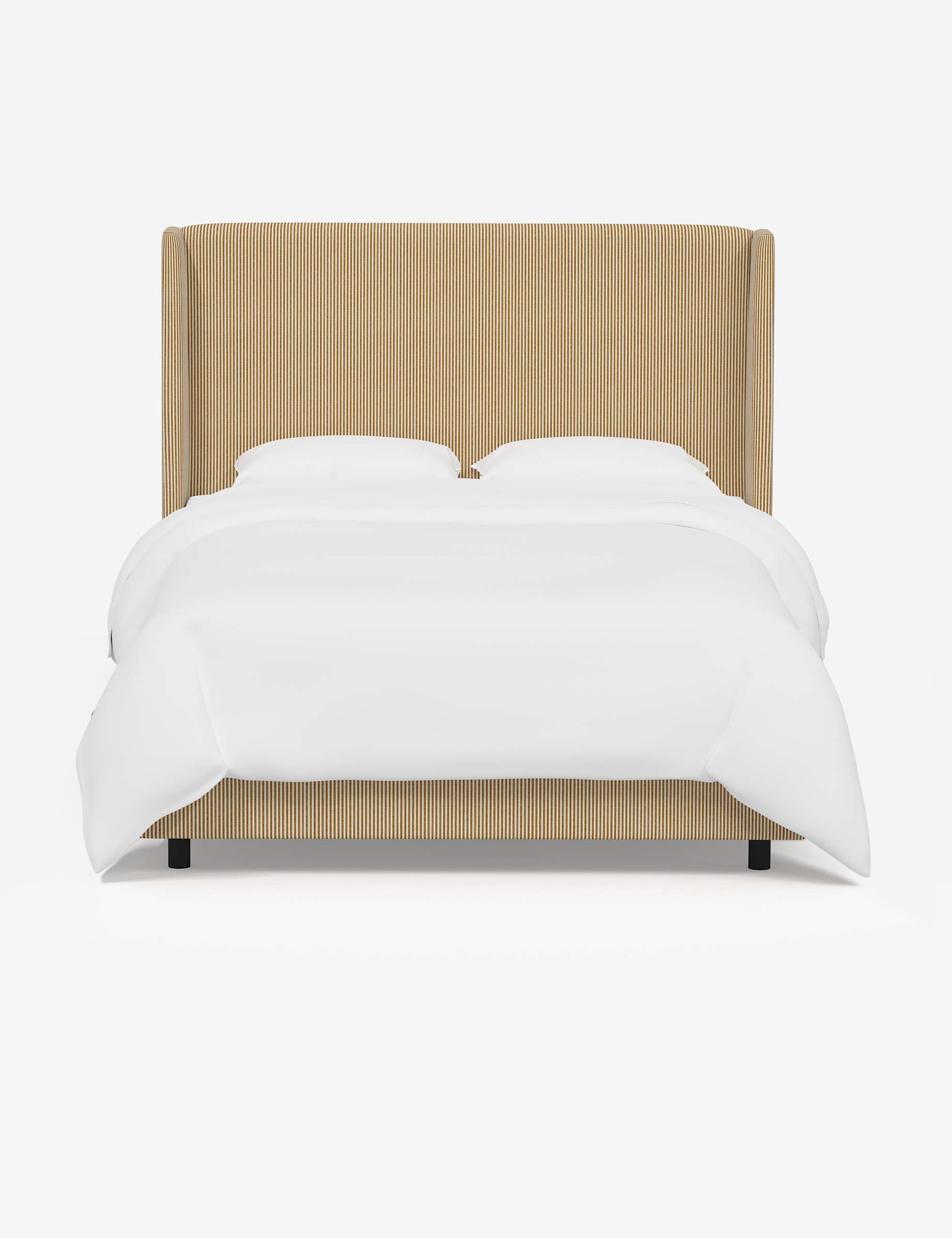 Adara Upholstered Bed | Winged Headboard, Crisp Sophistication
