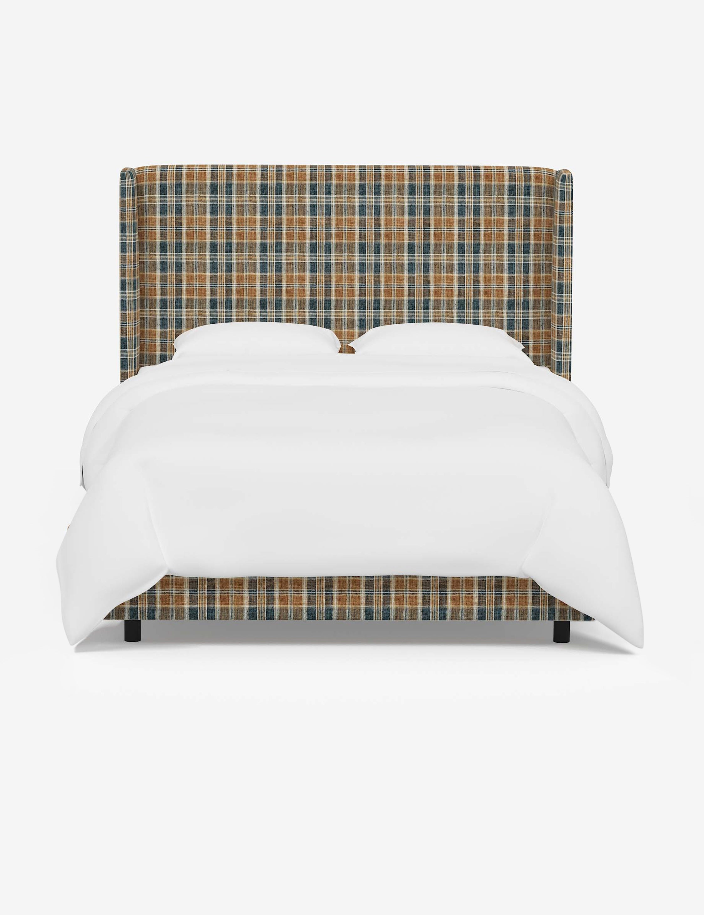 Adara Upholstered Bed | Winged Headboard, Crisp Sophistication