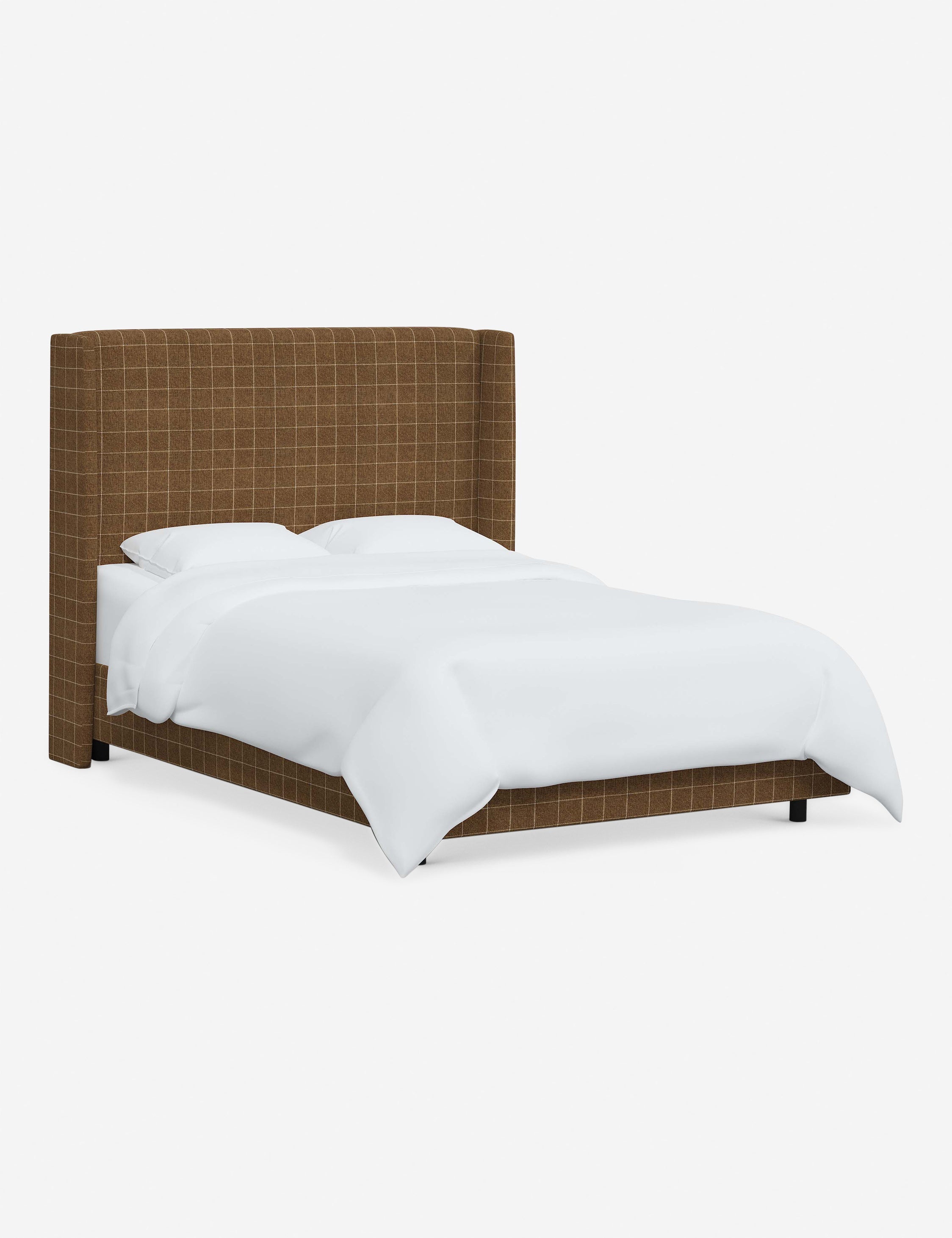 Adara Upholstered Bed | Winged Headboard, Crisp Sophistication