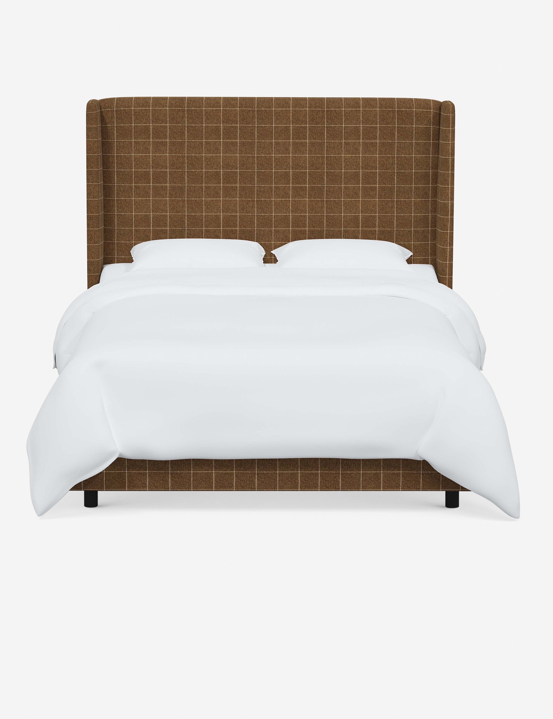 Adara Upholstered Bed | Winged Headboard, Crisp Sophistication