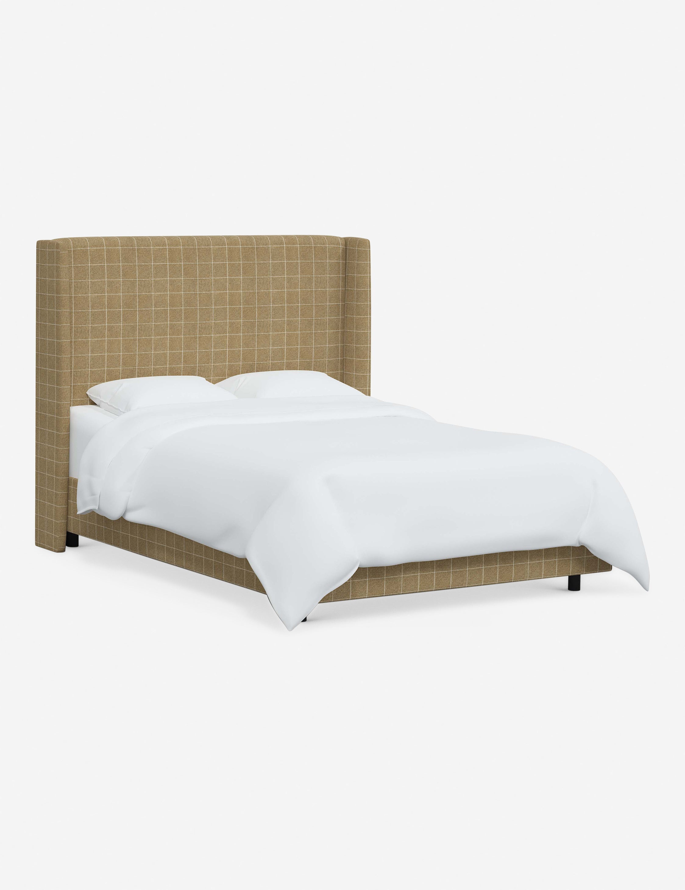 Adara Upholstered Bed | Winged Headboard, Crisp Sophistication