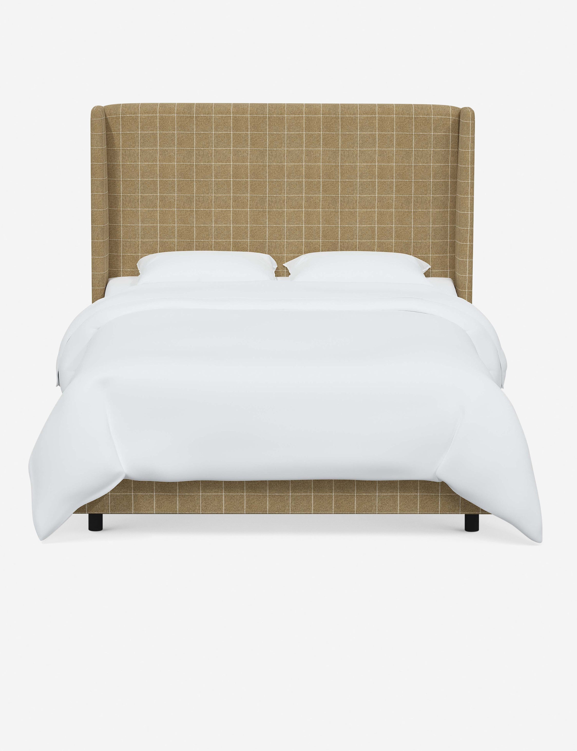 Adara Upholstered Bed | Winged Headboard, Crisp Sophistication