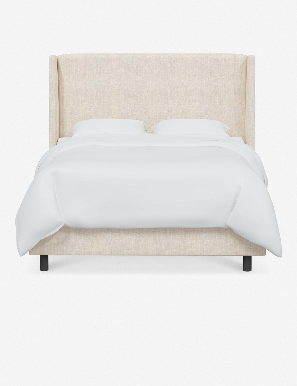 Adara Upholstered Bed | Winged Headboard, Crisp Sophistication