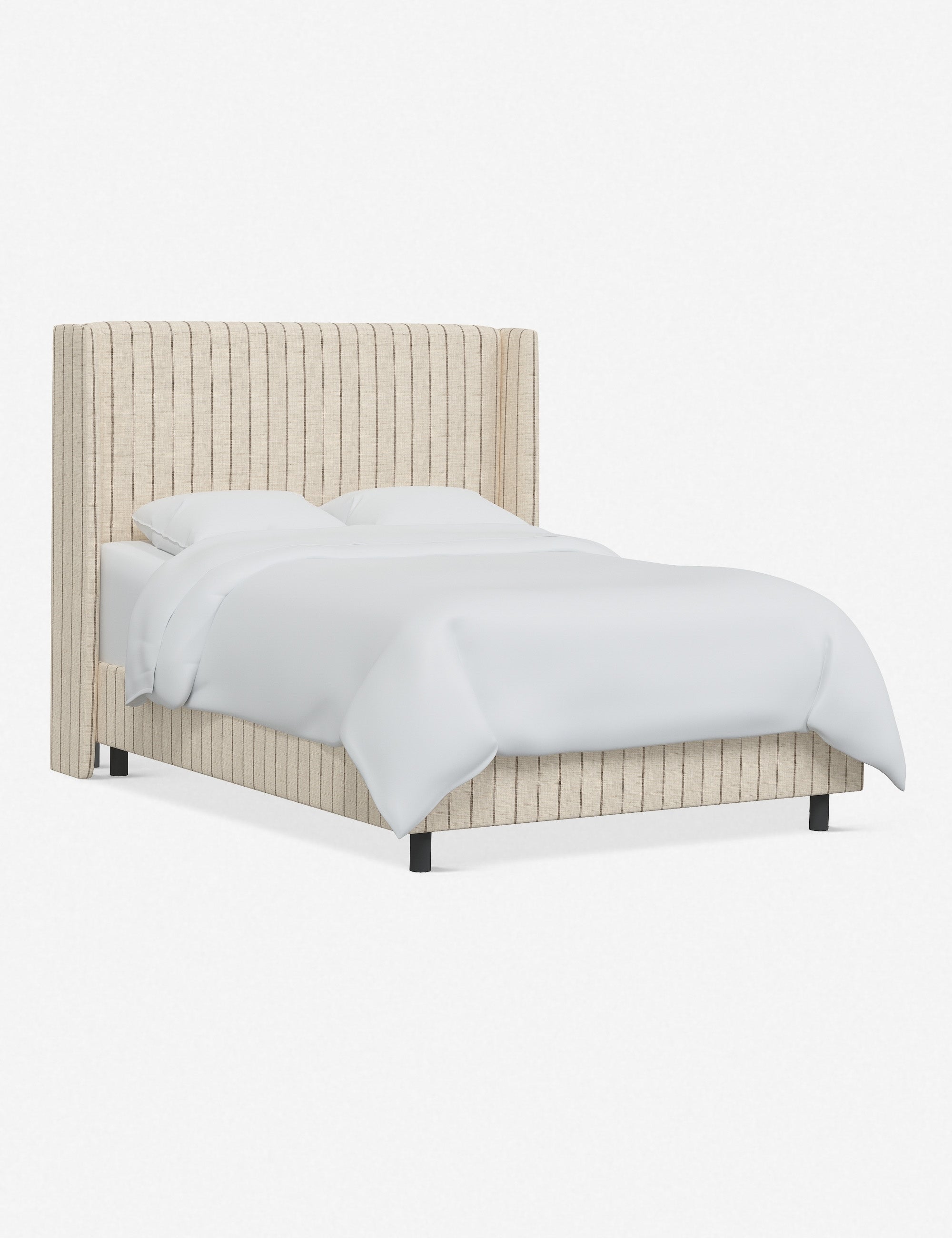 Adara Upholstered Bed | Winged Headboard, Crisp Sophistication